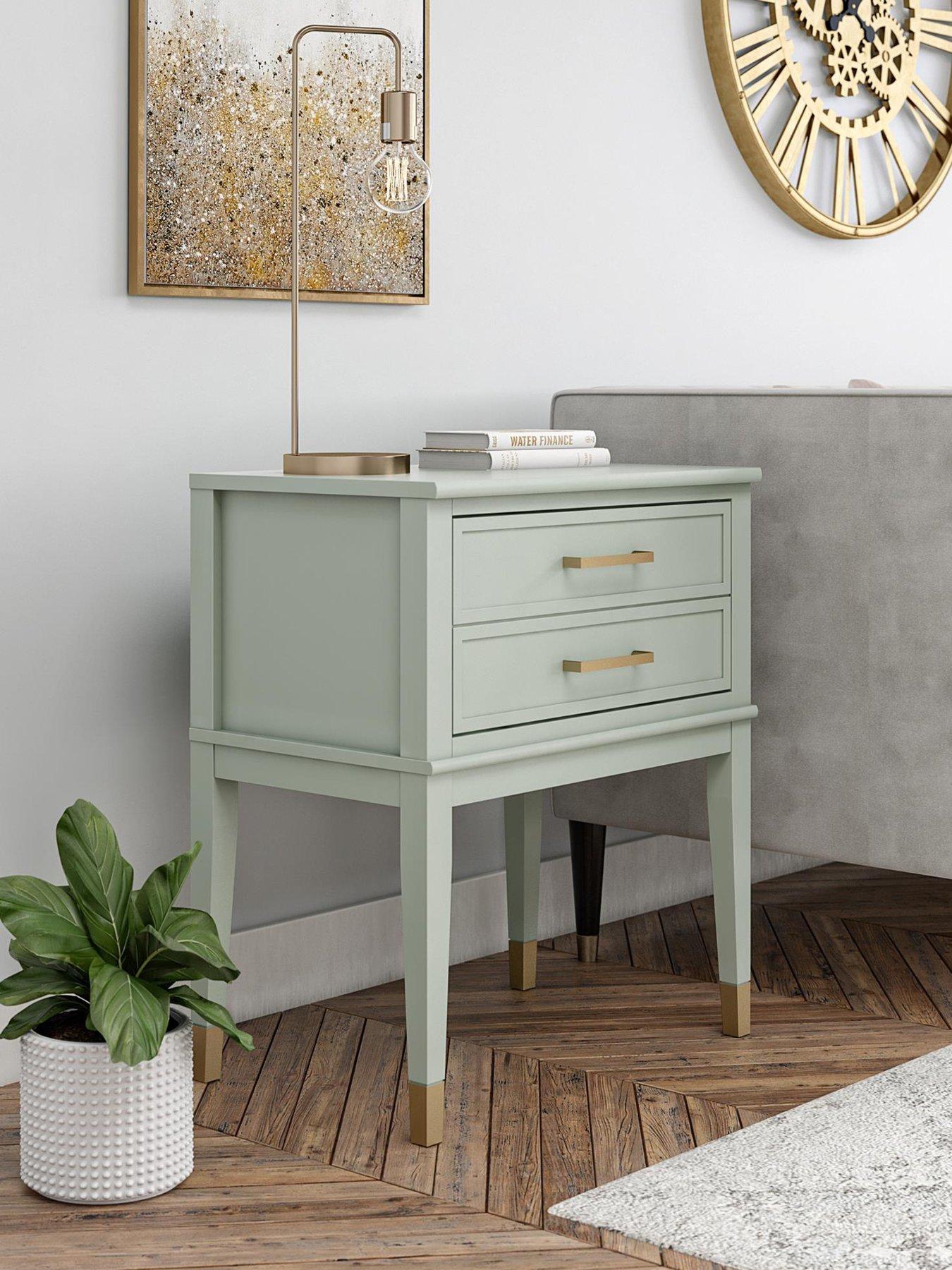 Image 4 of 5 of CosmoLiving by Cosmopolitan Westerleigh Two Drawer Side Table &nbsp;- Green