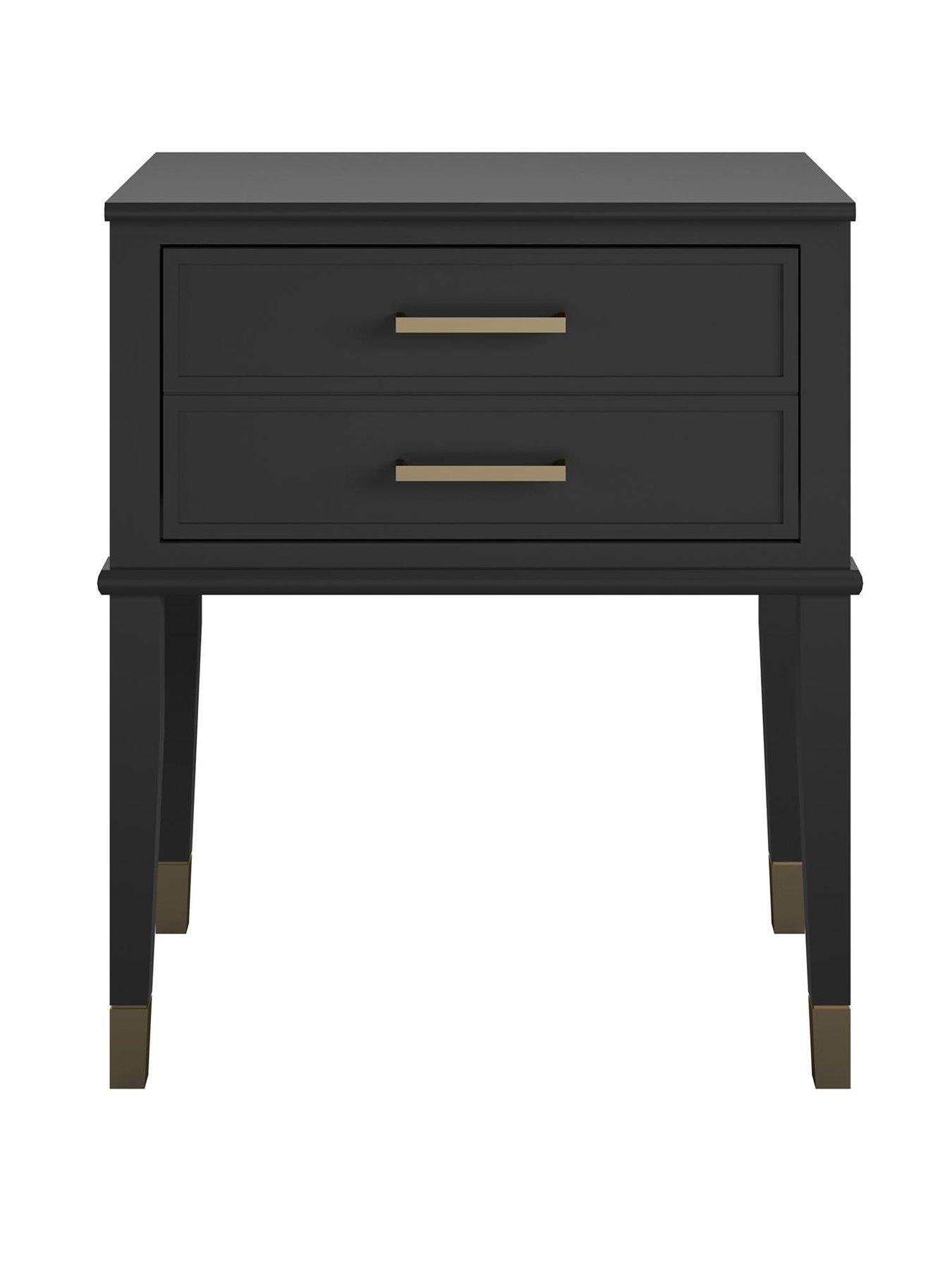 Image 2 of 6 of CosmoLiving by Cosmopolitan Westerleigh 1 Drawer&nbsp;Side Table&nbsp;-&nbsp;Black/Gold