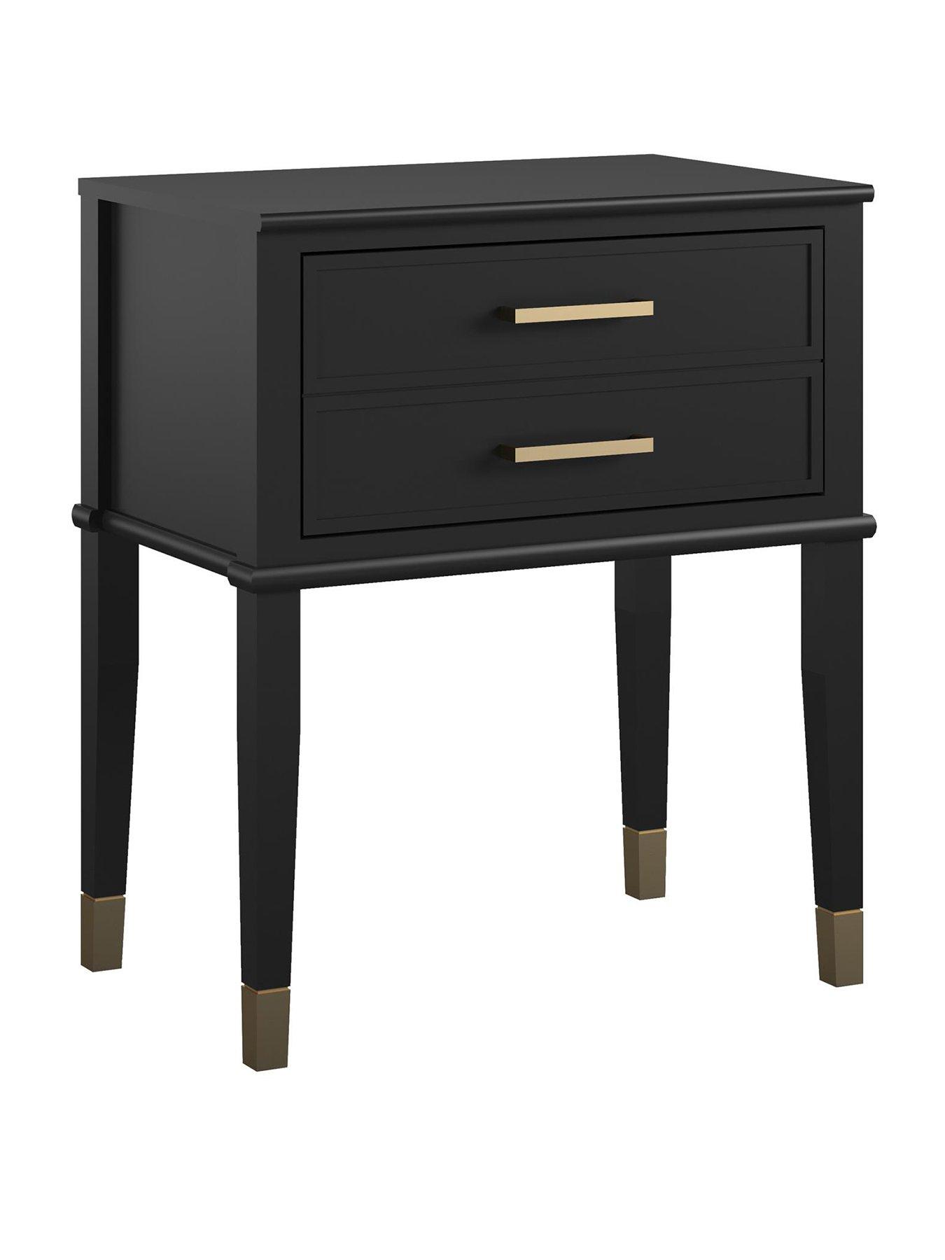 Image 3 of 6 of CosmoLiving by Cosmopolitan Westerleigh 1 Drawer&nbsp;Side Table&nbsp;-&nbsp;Black/Gold