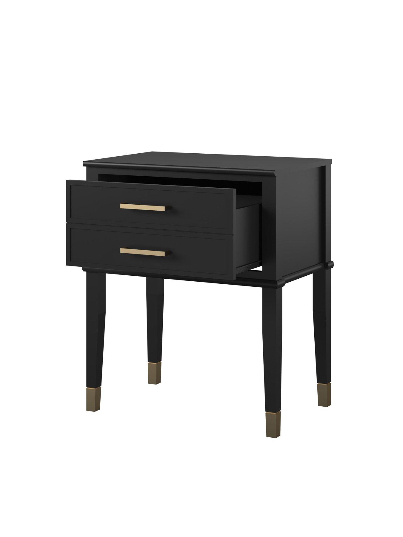 Image 4 of 6 of CosmoLiving by Cosmopolitan Westerleigh 1 Drawer&nbsp;Side Table&nbsp;-&nbsp;Black/Gold