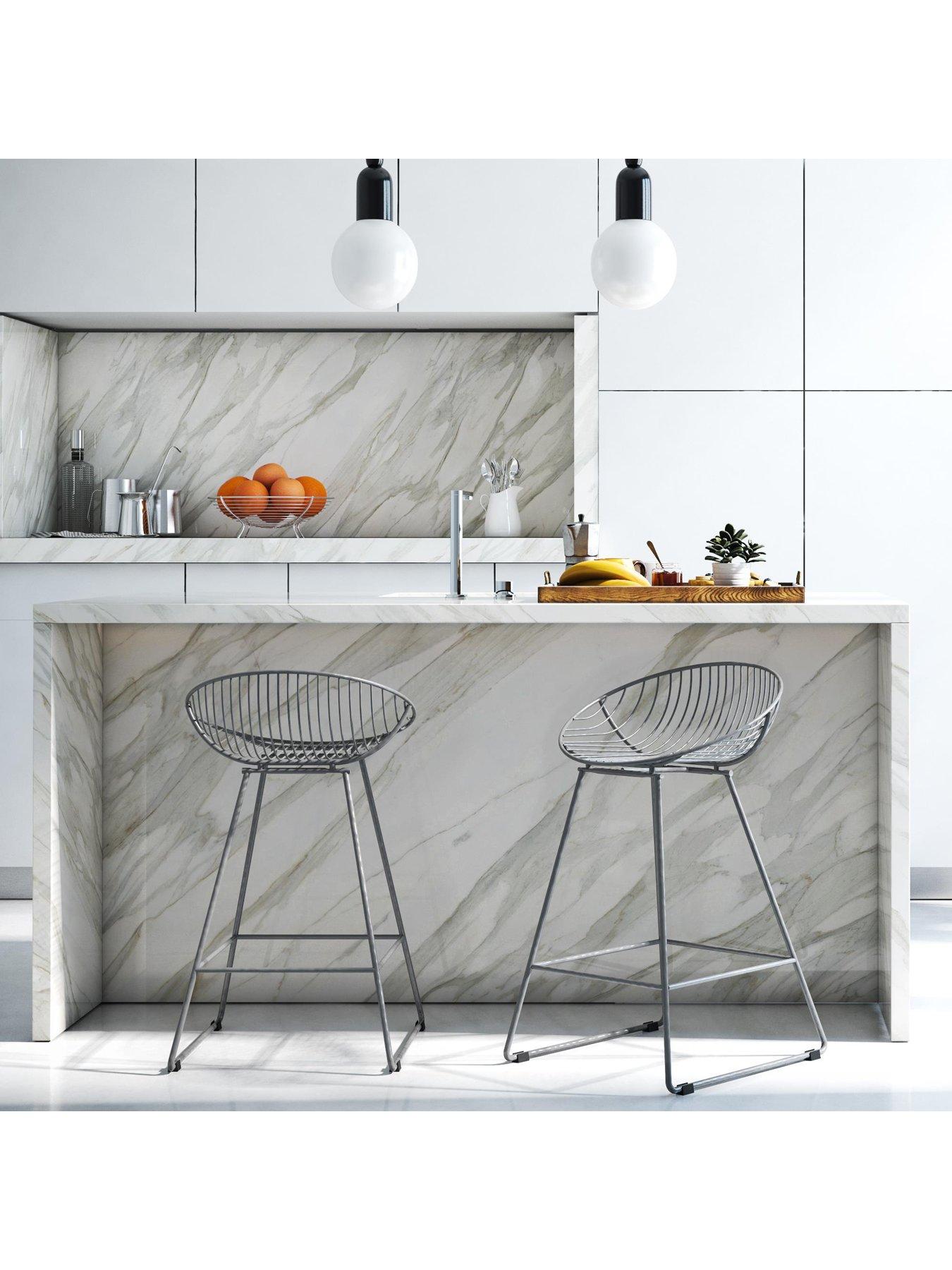 Image 1 of 5 of CosmoLiving by Cosmopolitan Ellis Wire Bar Stool&nbsp;-&nbsp;Grey