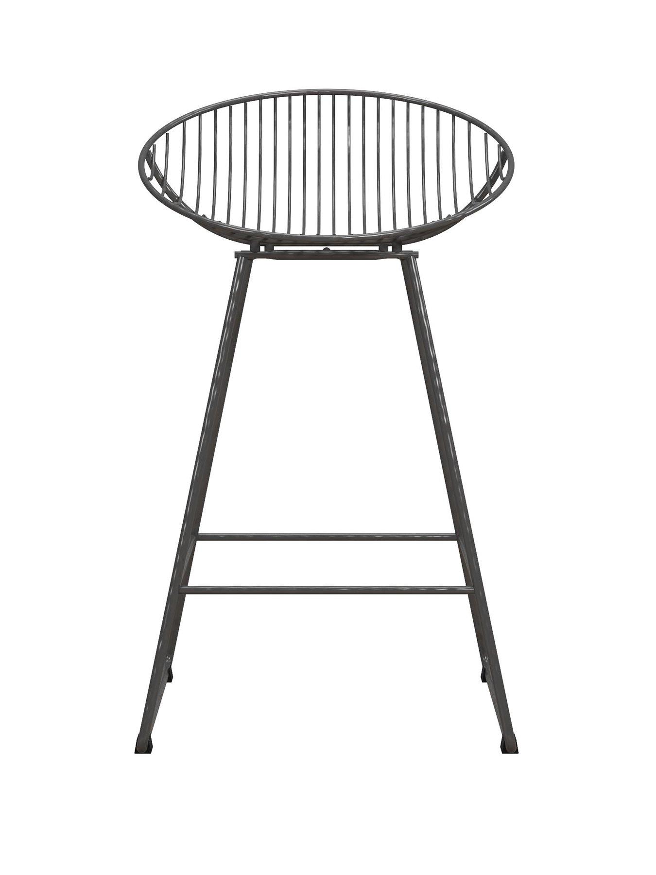 Image 2 of 5 of CosmoLiving by Cosmopolitan Ellis Wire Bar Stool&nbsp;-&nbsp;Grey