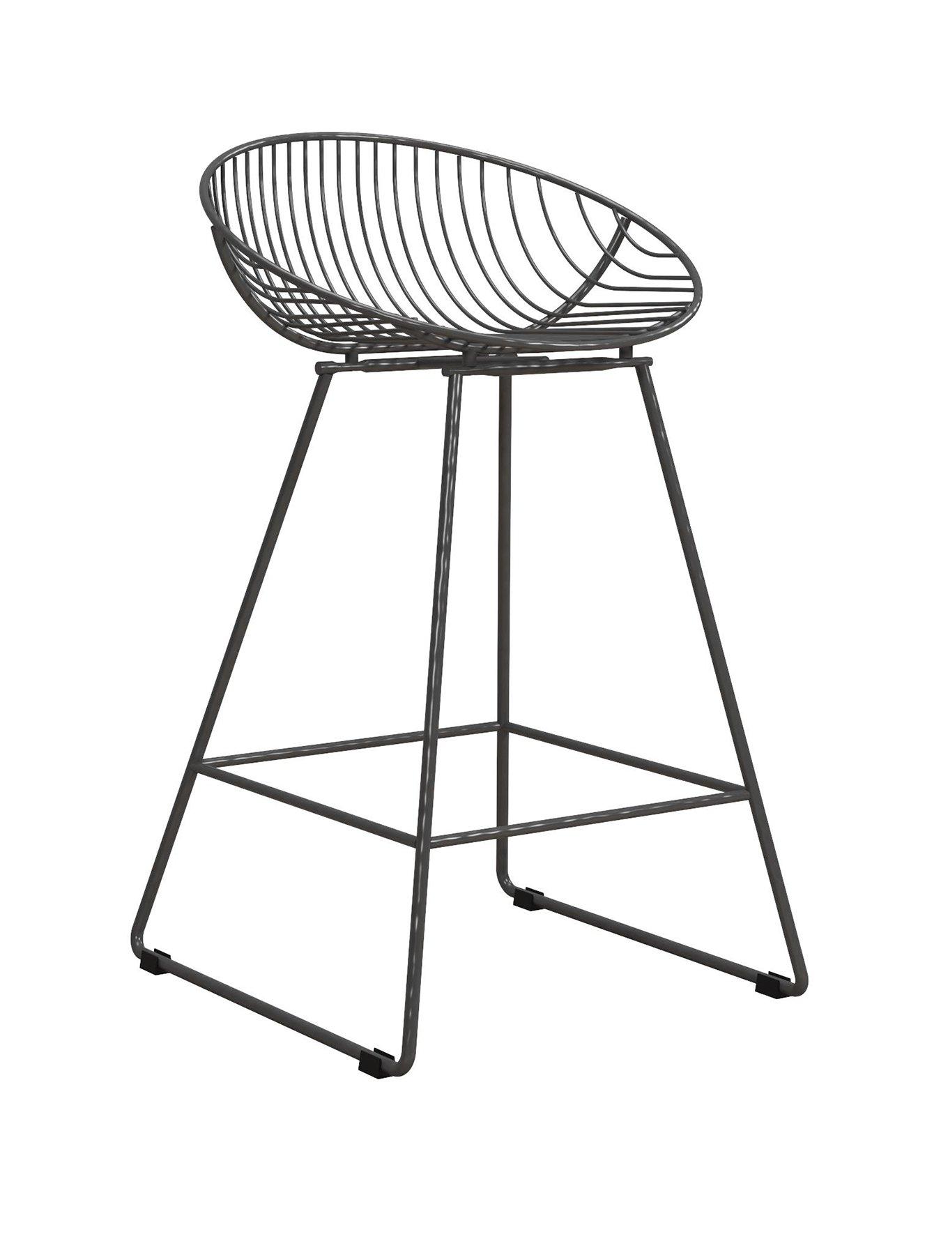 Image 3 of 5 of CosmoLiving by Cosmopolitan Ellis Wire Bar Stool&nbsp;-&nbsp;Grey