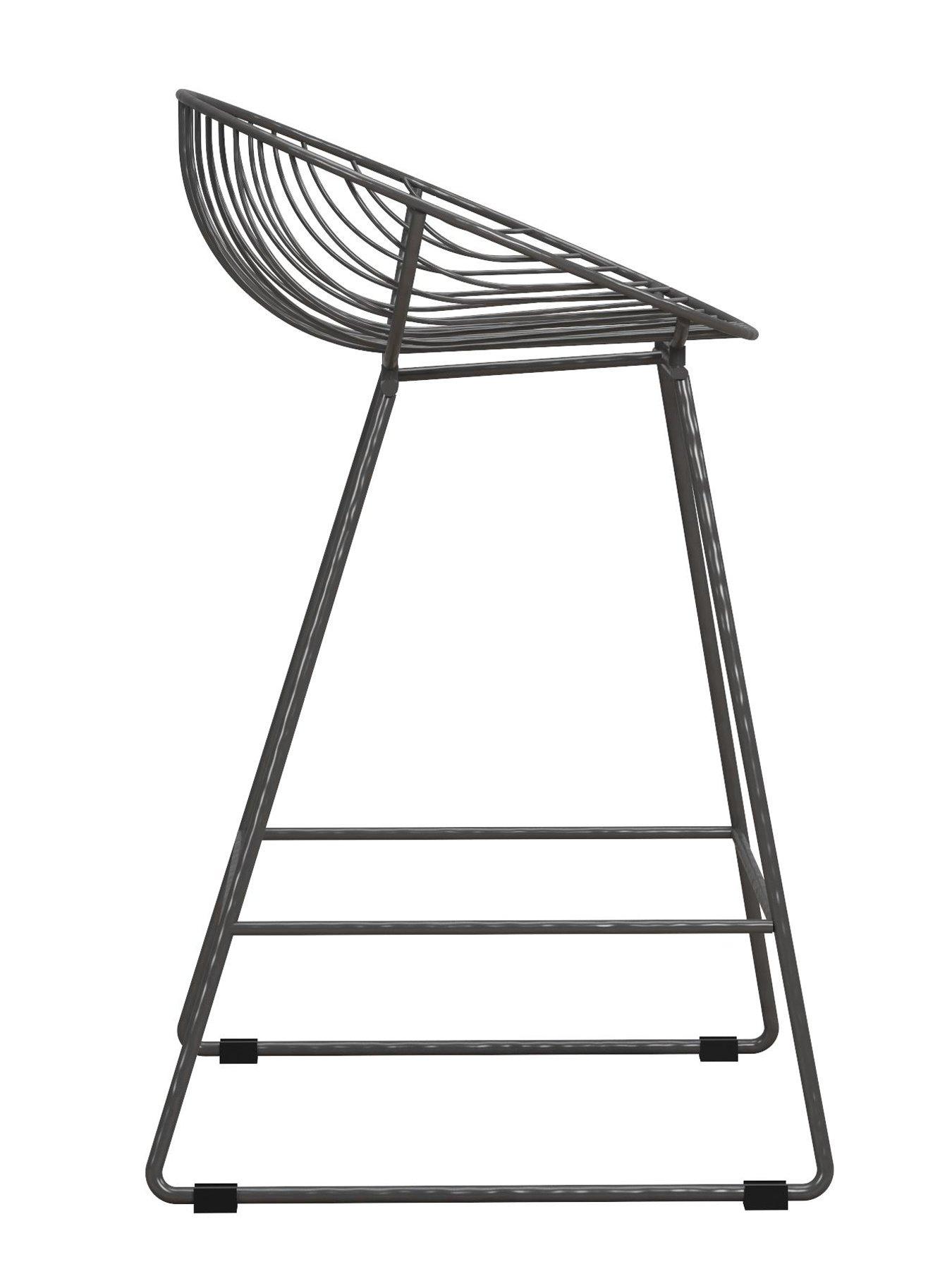 Image 4 of 5 of CosmoLiving by Cosmopolitan Ellis Wire Bar Stool&nbsp;-&nbsp;Grey