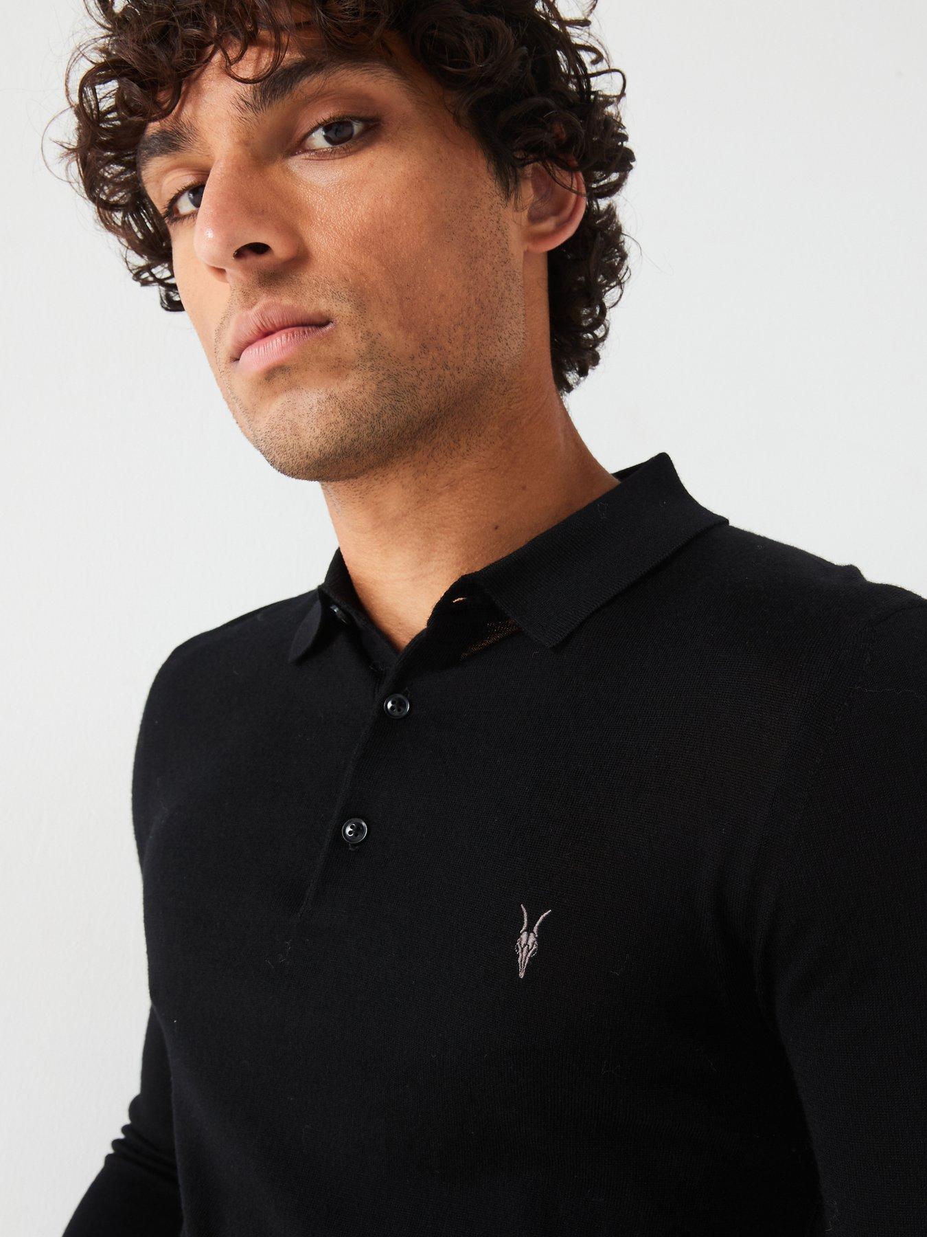 allsaints-mode-merino-long-sleeve-knitted-polo-shirt-blackoutfit