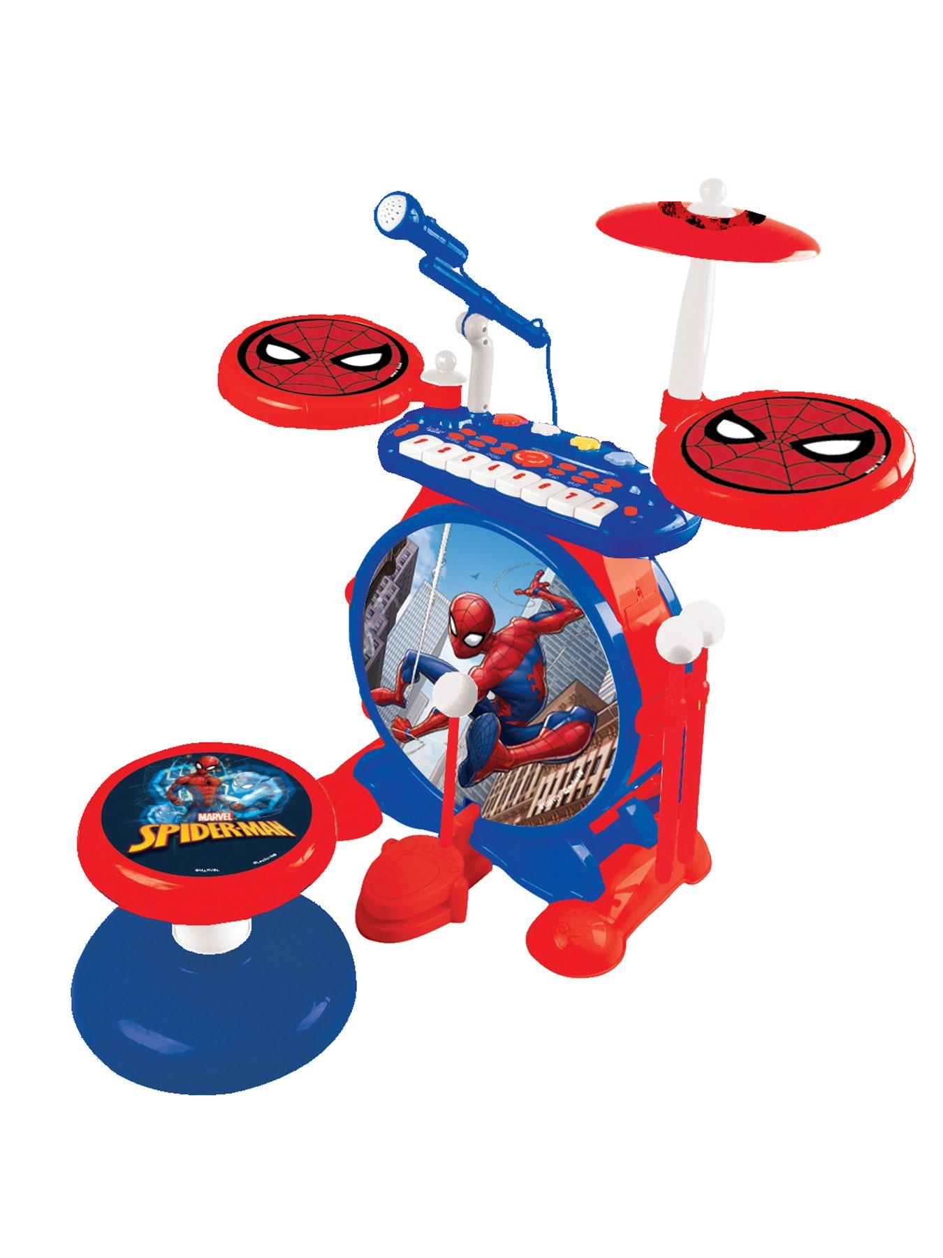 lexibook-my-rock-band-spidermannbspcomplete-drums-set-with-seatoutfit