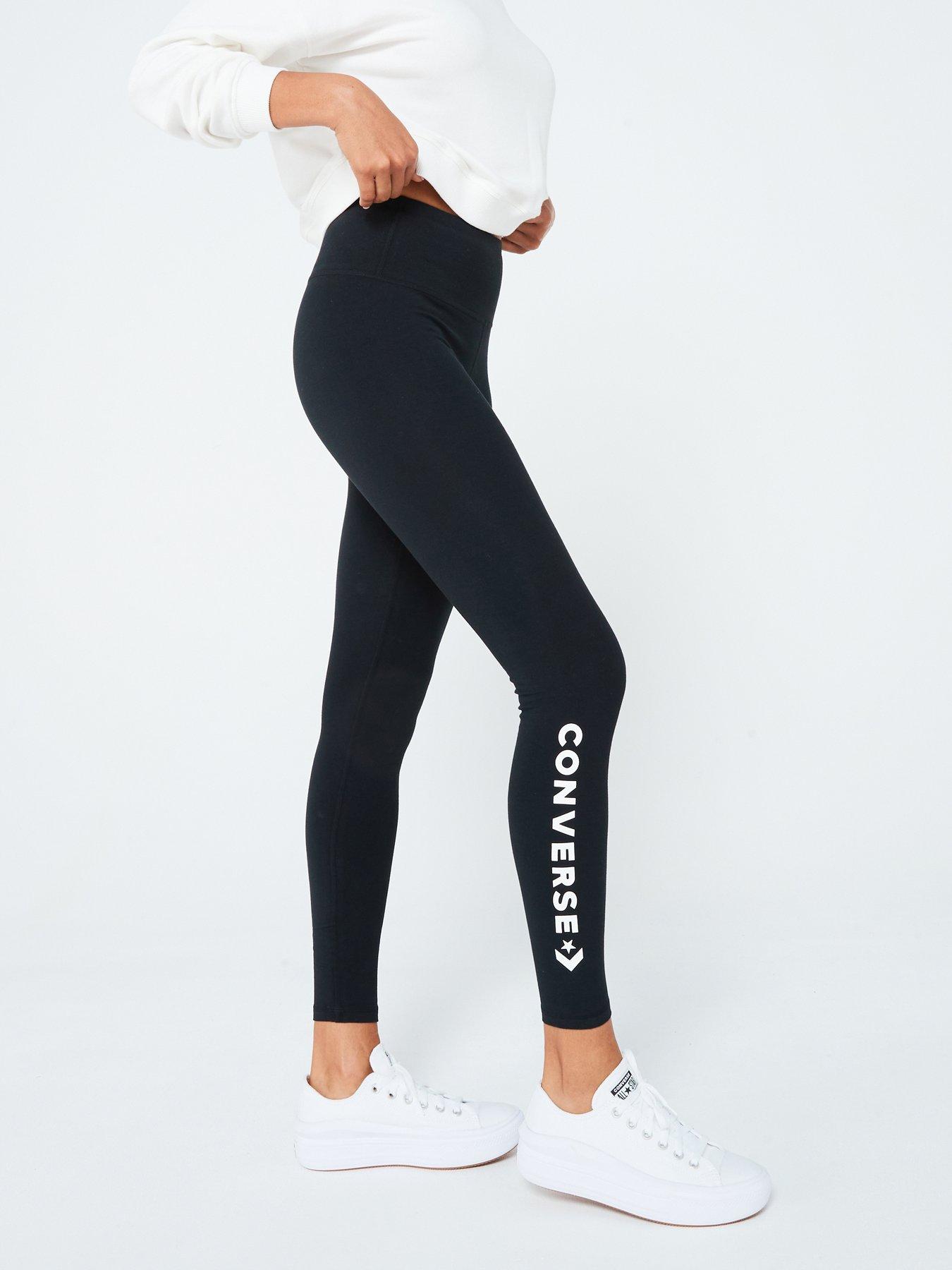 Converse WORDMARK - Leggings - Trousers - black - Zalando.de