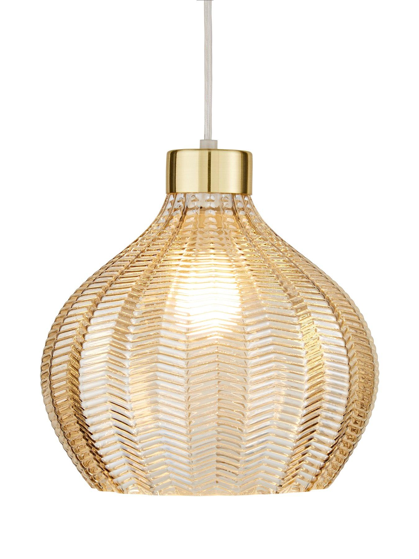 Image 2 of 4 of Very Home Herringbone Large Easy Fit Glass Pendant