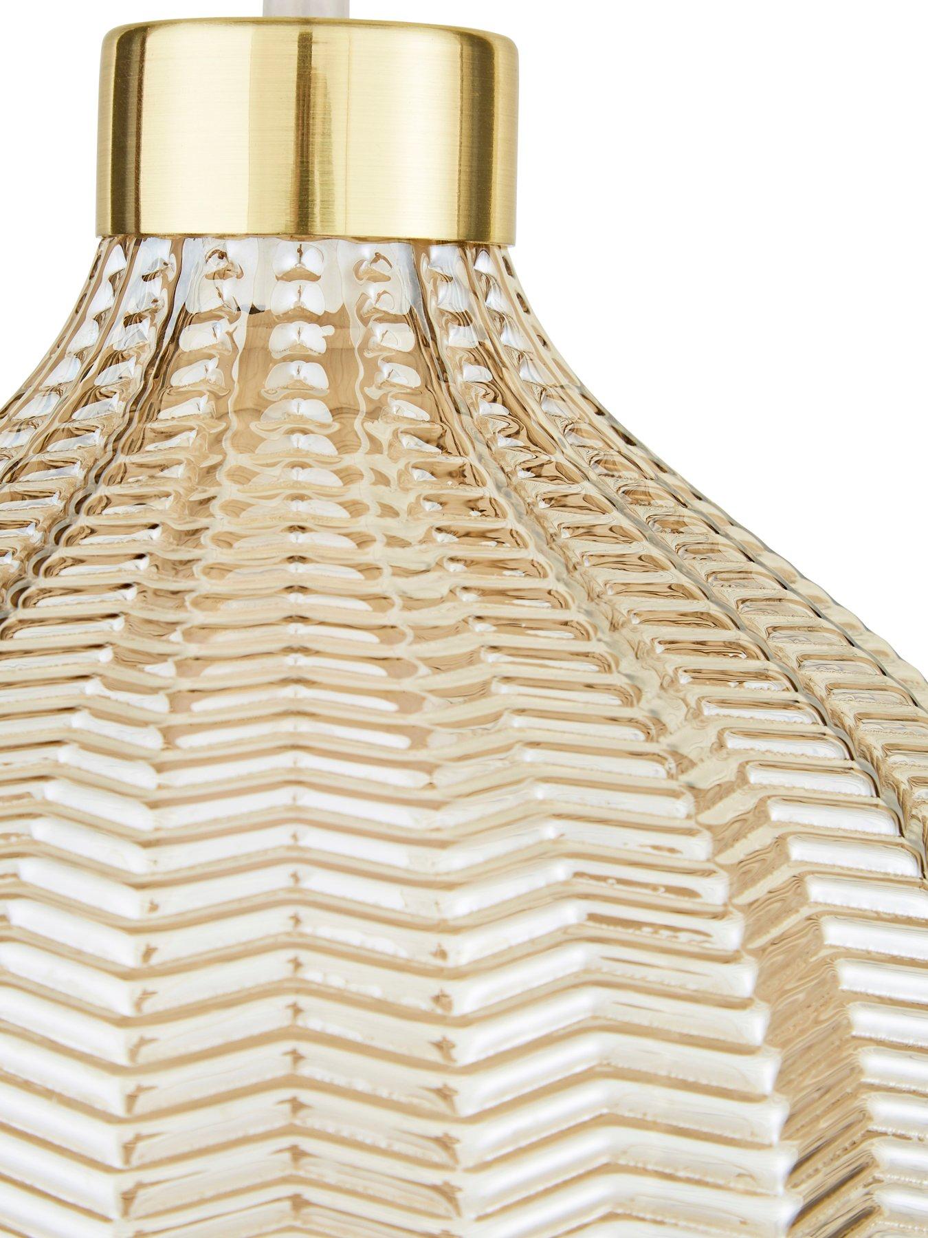 Image 3 of 4 of Very Home Herringbone Large Easy Fit Glass Pendant