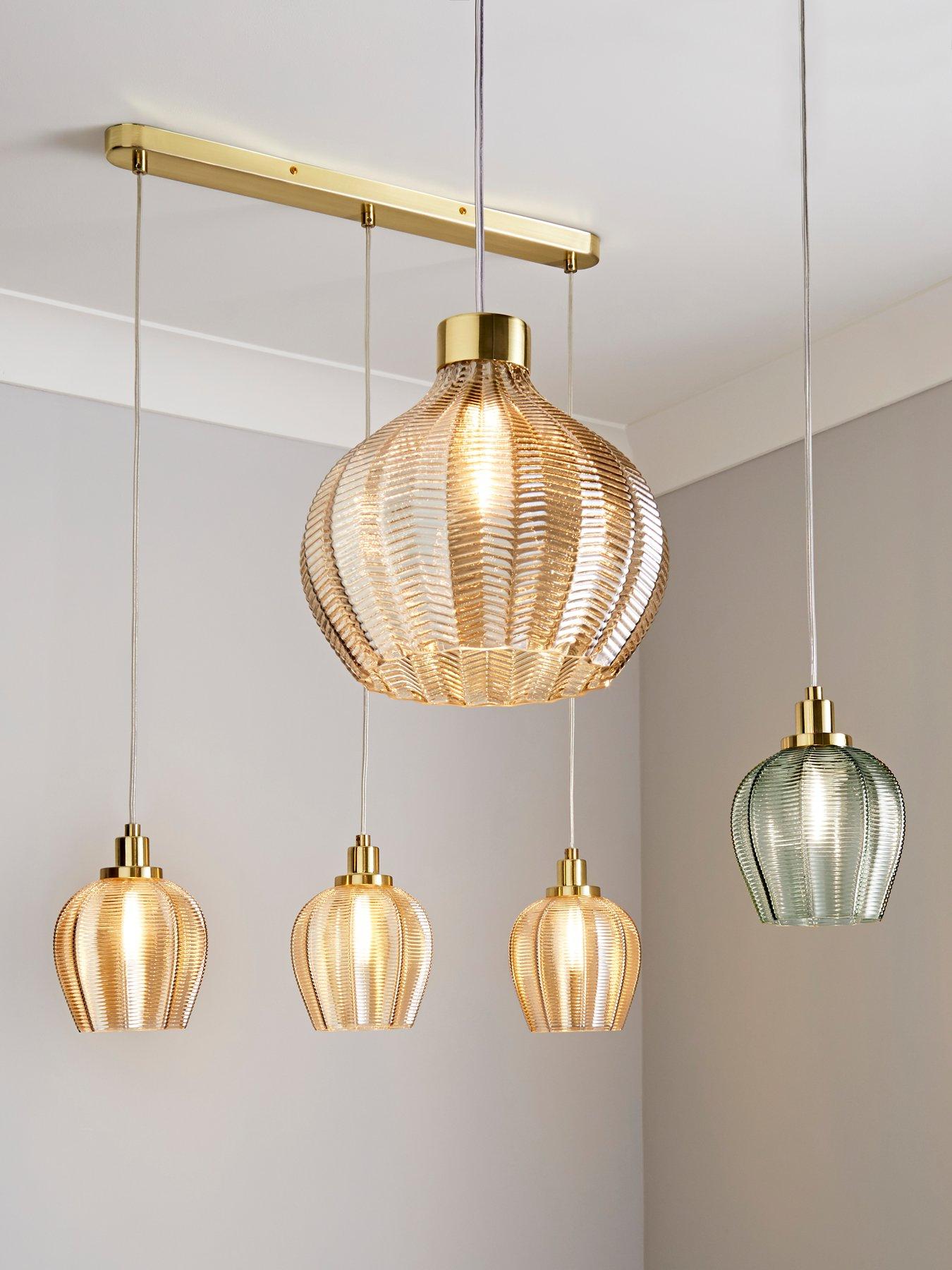 Image 4 of 4 of Very Home Herringbone Large Easy Fit Glass Pendant