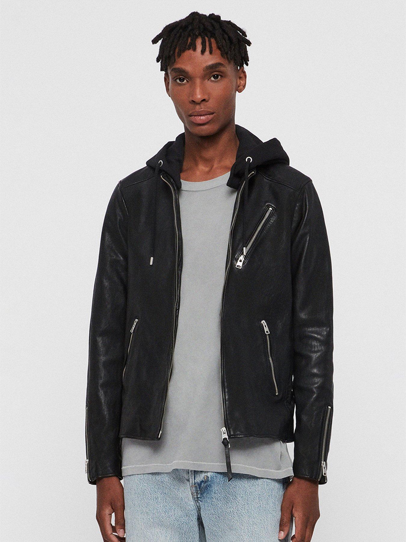 All saints 2024 leather jacket mens