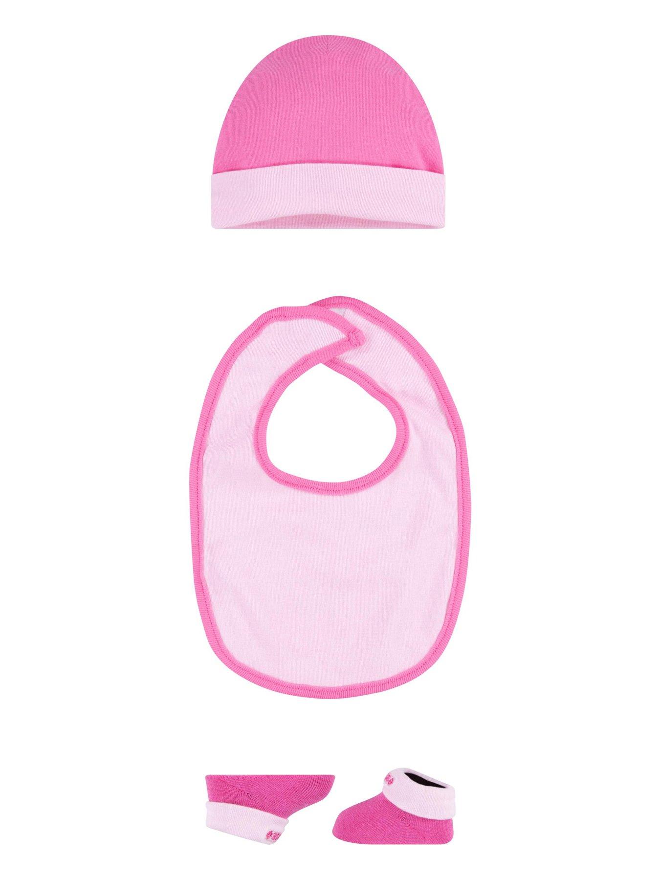 Image 3 of 3 of Converse Younger Chuck Infant Hat Bib Bootie Set 3pc - Pink