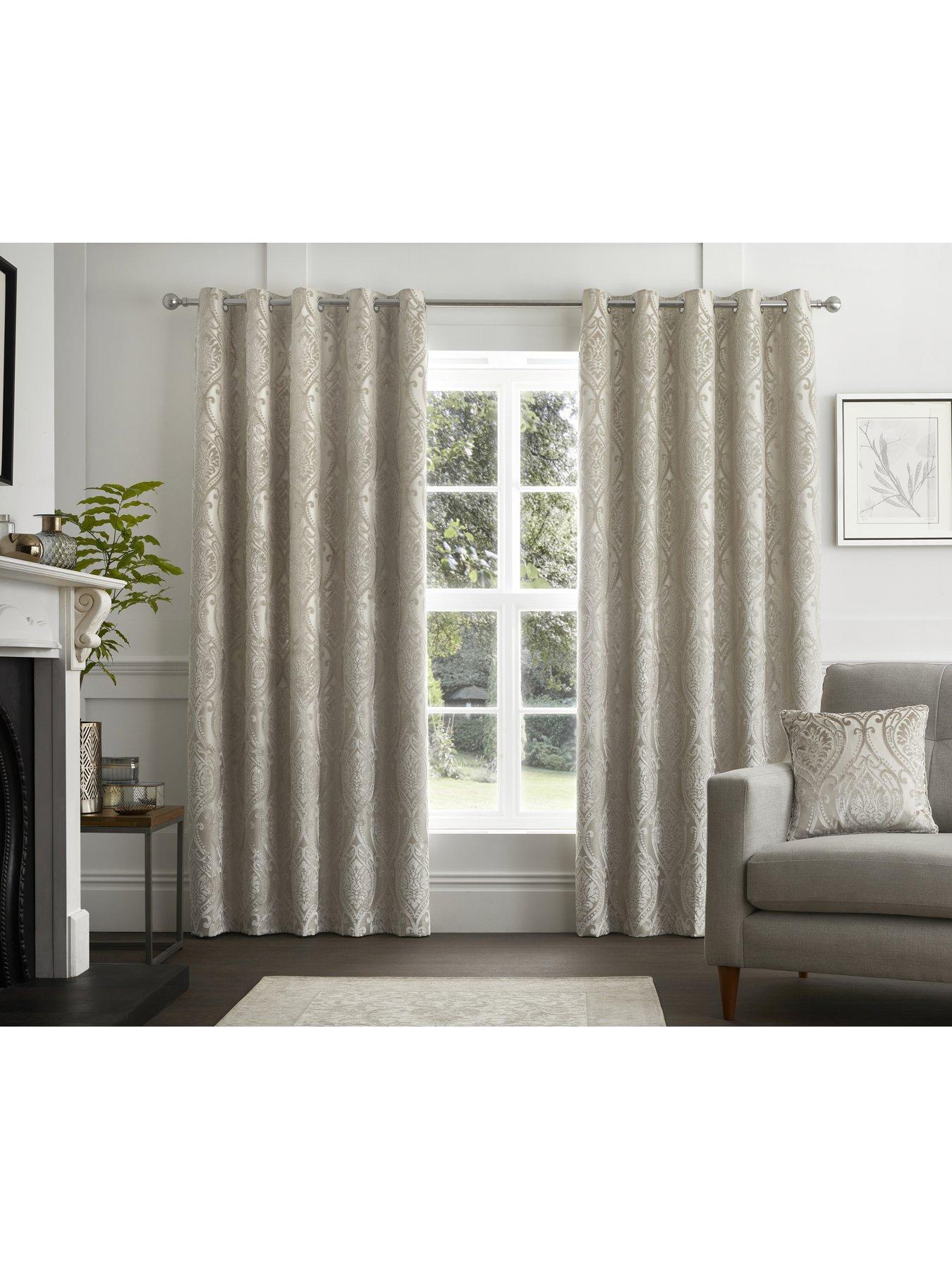 Curtina Chateaux Embossed Damask Eyelet Curtains