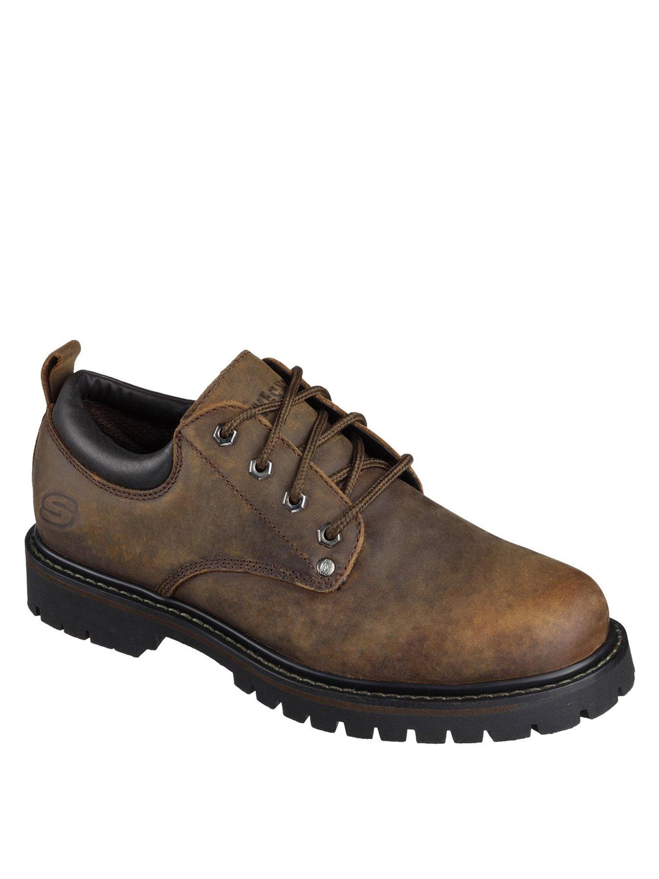 Skechers brown hotsell leather trainers