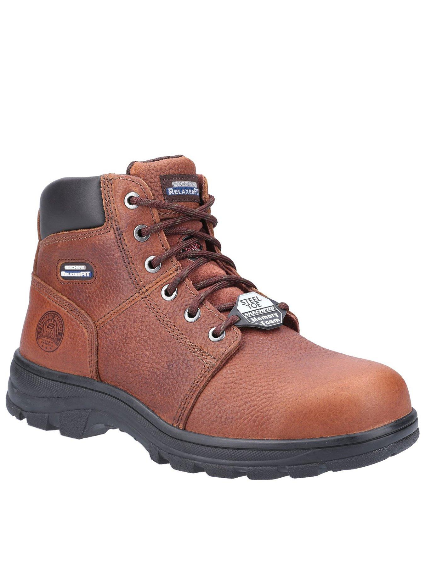 Image 1 of 4 of Skechers Workshire St Work Lace Boots - Brown