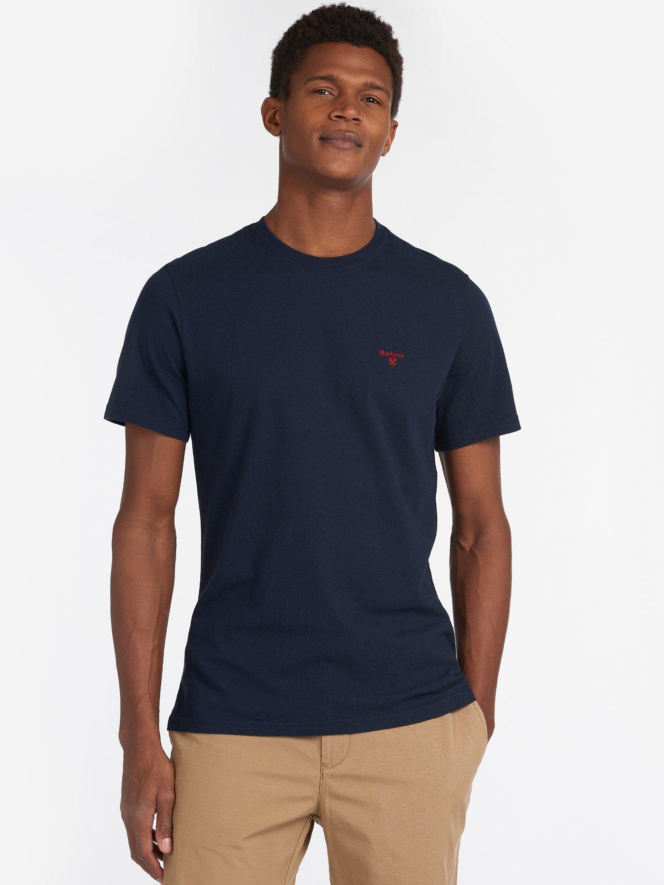 Image 1 of 4 of Barbour Short Sleeve Essential Sports Logo T-Shirt - Navy