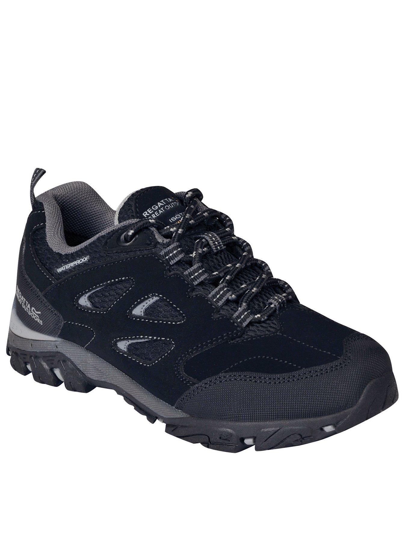 Image 1 of 6 of Regatta Junior Holcombe Waterproof Low-Cut Walking Boot - Black/Grey