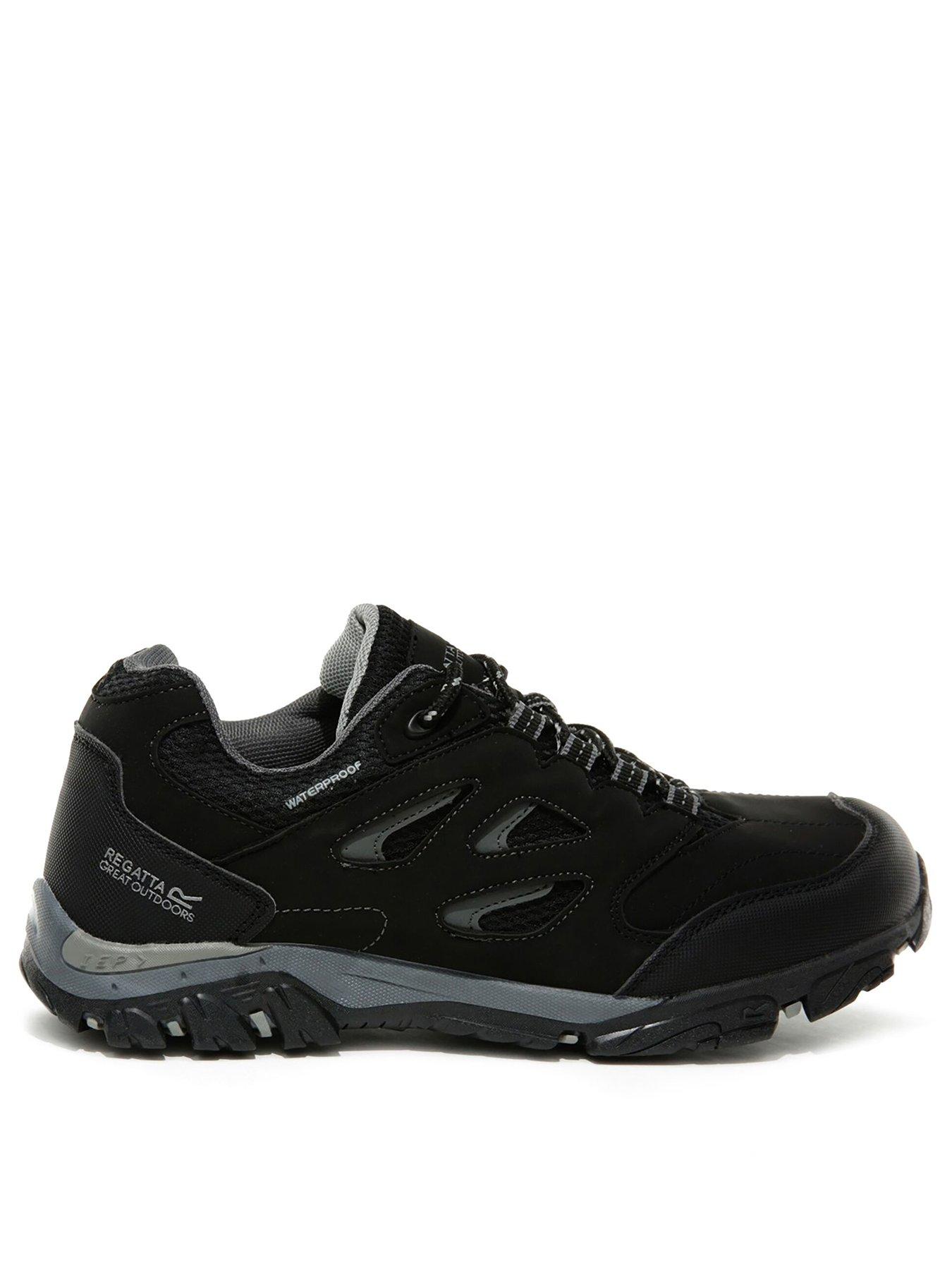 Image 2 of 6 of Regatta Junior Holcombe Waterproof Low-Cut Walking Boot - Black/Grey