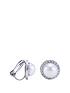 jon-richard-silver-plated-pave-pearl-clip-on-stud-earringsfront