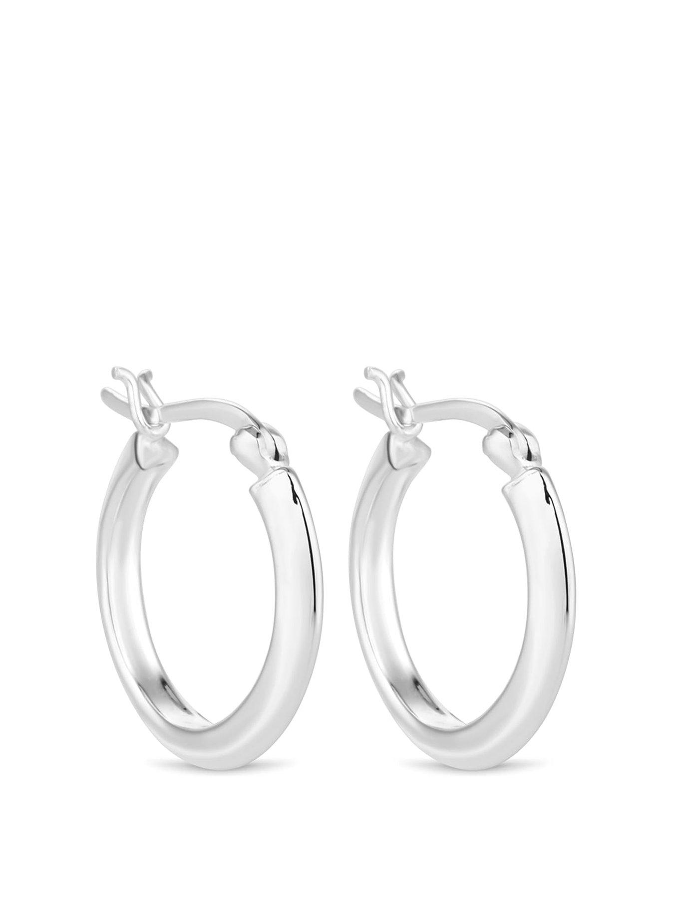 Image 1 of 1 of Simply Silver Simply Silver Sterling Silver 925 Narrow Hoop Earrings