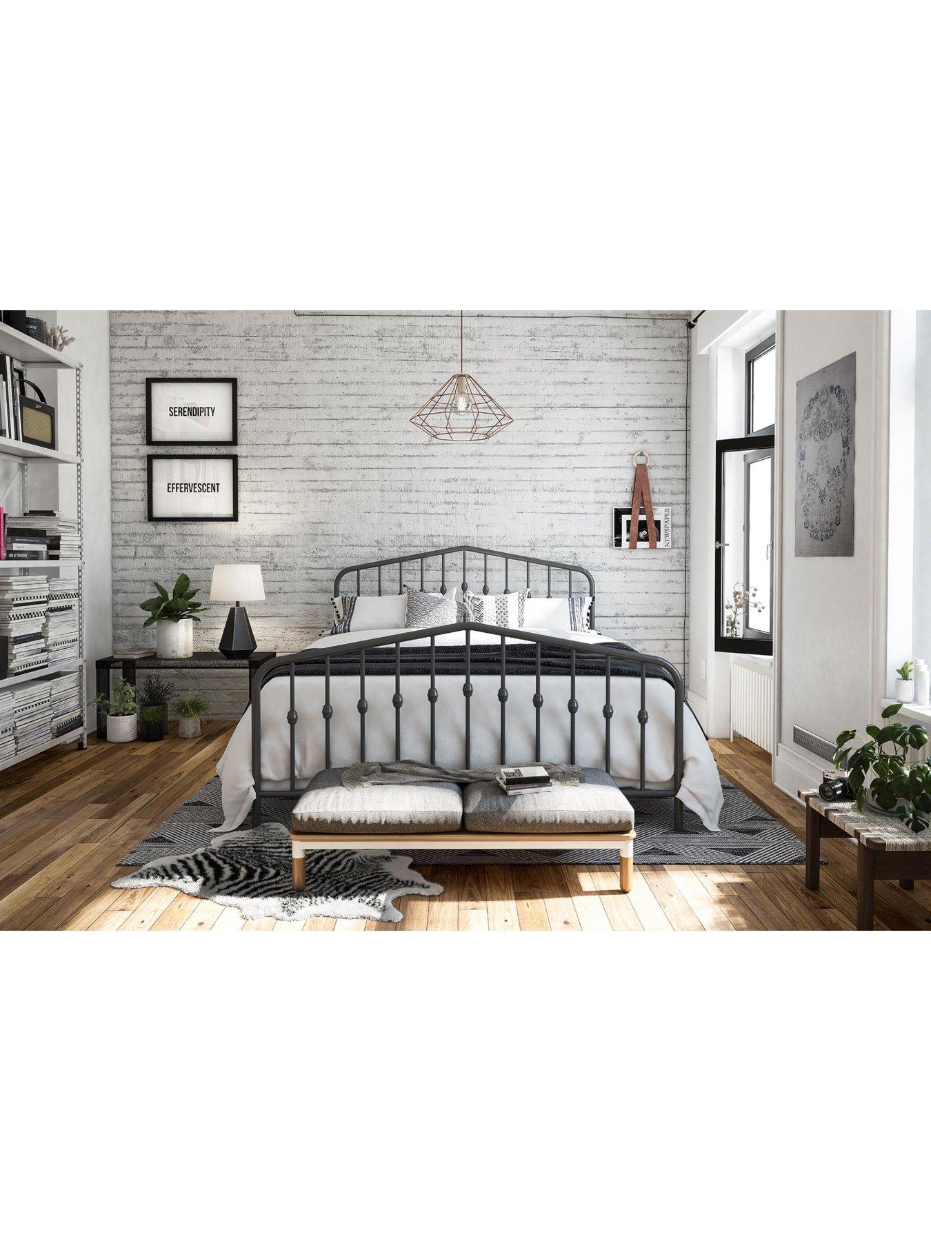 dorel-home-bushwick-metalnbspbed-frame-grey