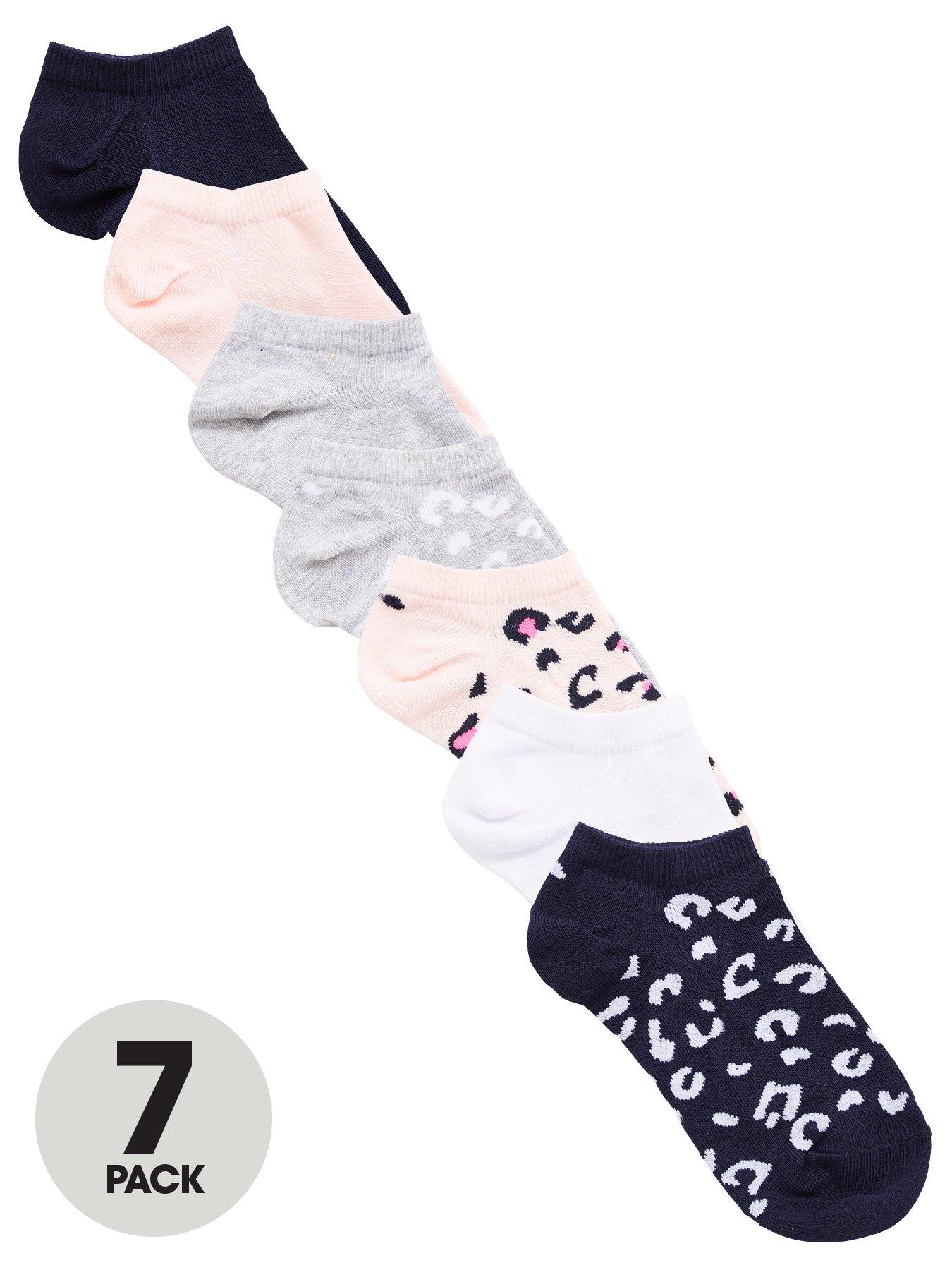 Image 1 of 3 of The Very Collection Girls 7 Pack Animal Liner Socks - Multi