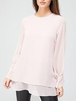 v-by-very-georgette-double-layer-blouse-blush