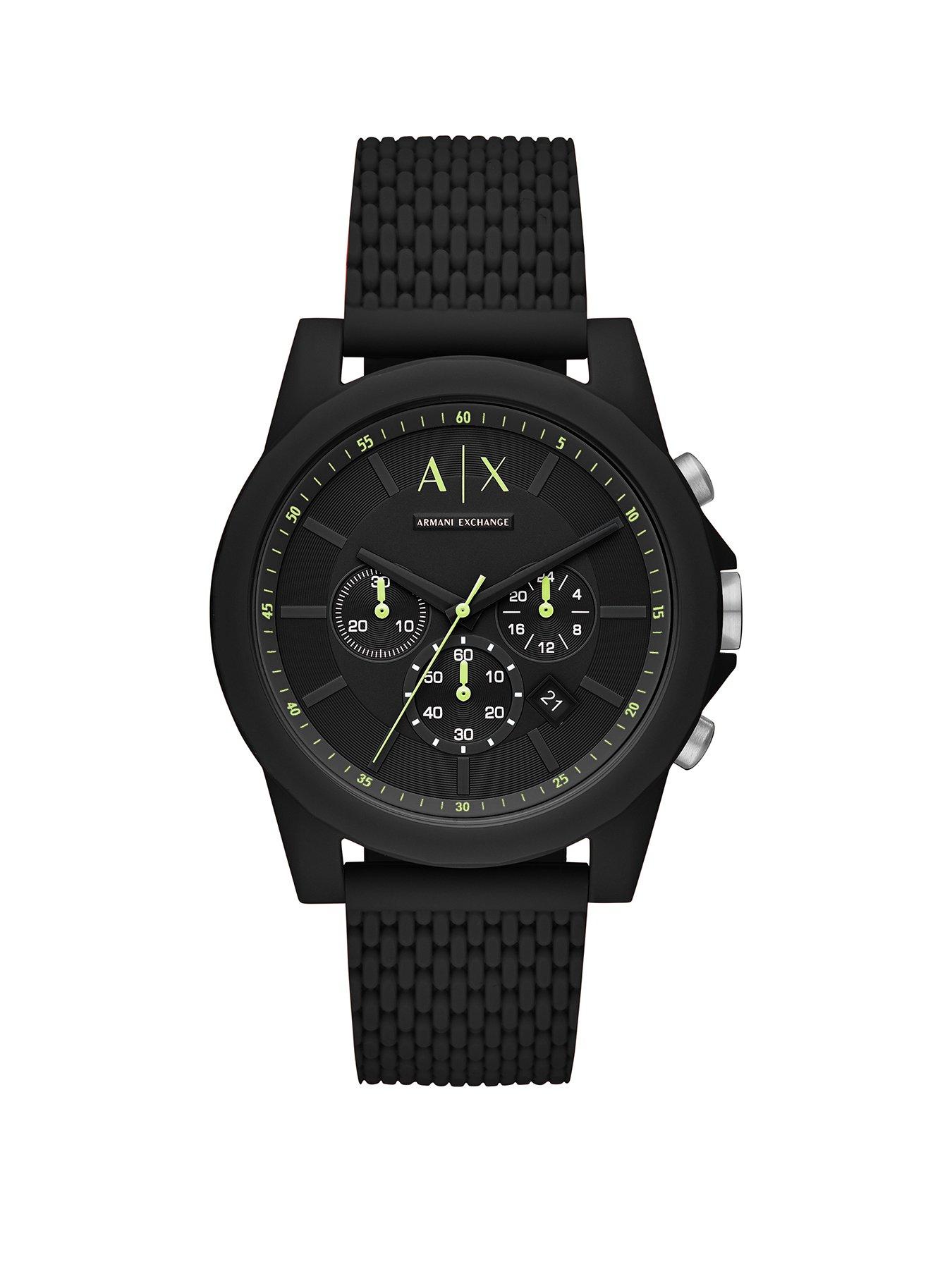 Armani Exchange Chronograph Black Silicone Watch Very Ireland