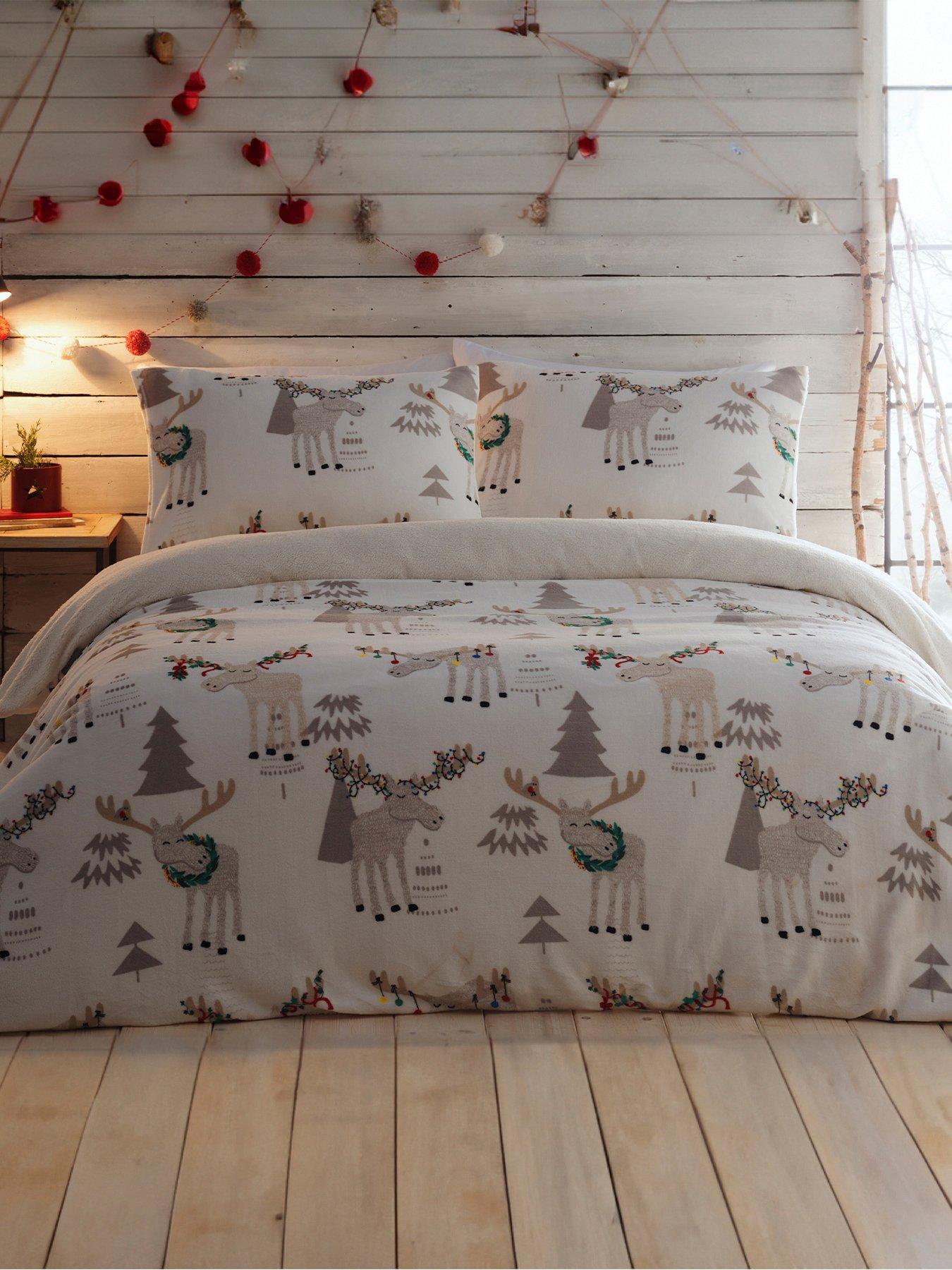 Silentnight Christmas Moose Cosy Fleece Duvet Cover Set