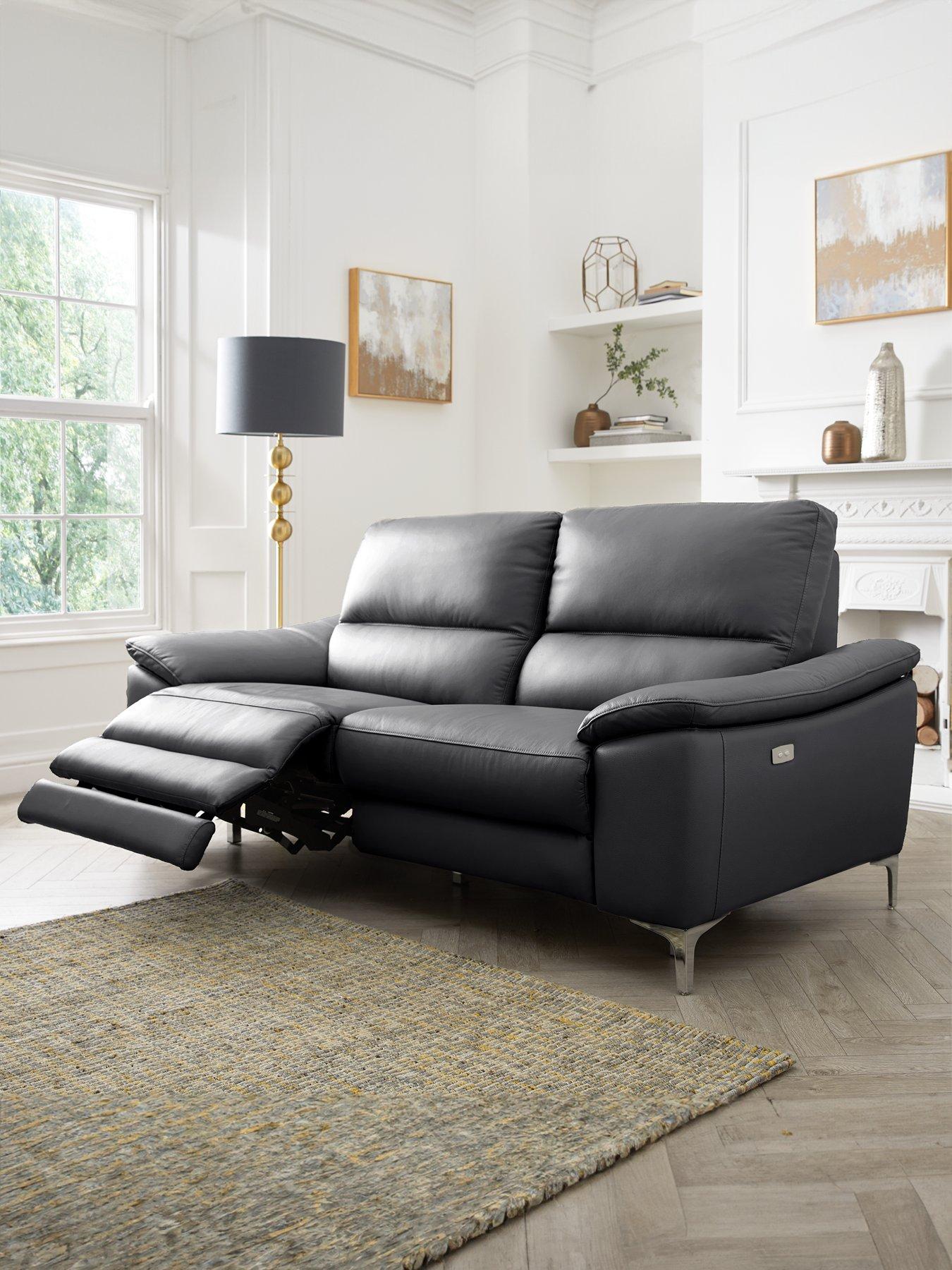 The Very Collection Pavilion 3 Seater Leather/Faux Leather Power Recliner Sofa