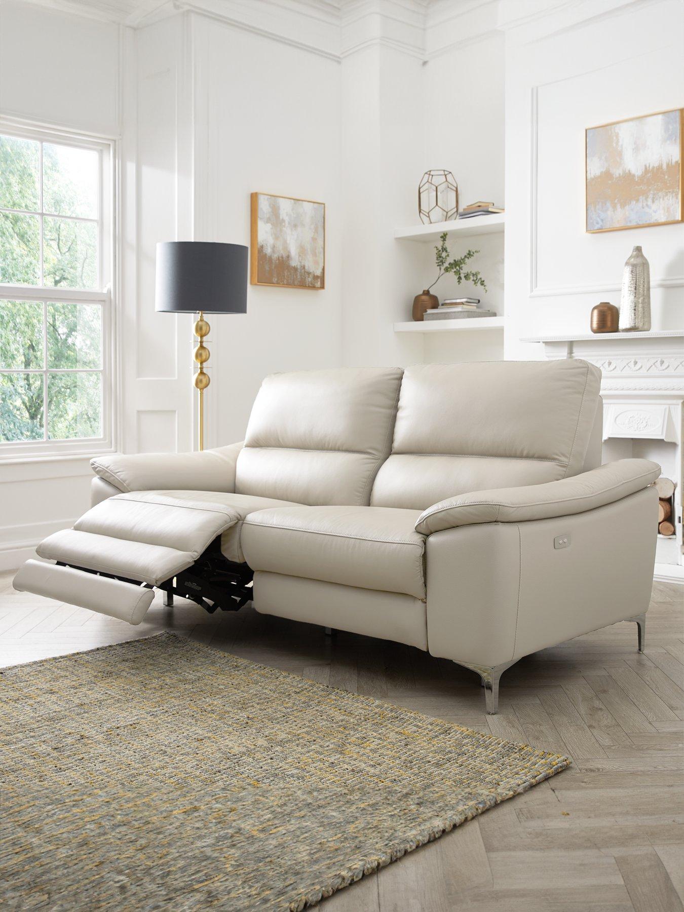 The Very Collection Pavilion 3 Seater Leather/Faux Leather Power Recliner Sofa