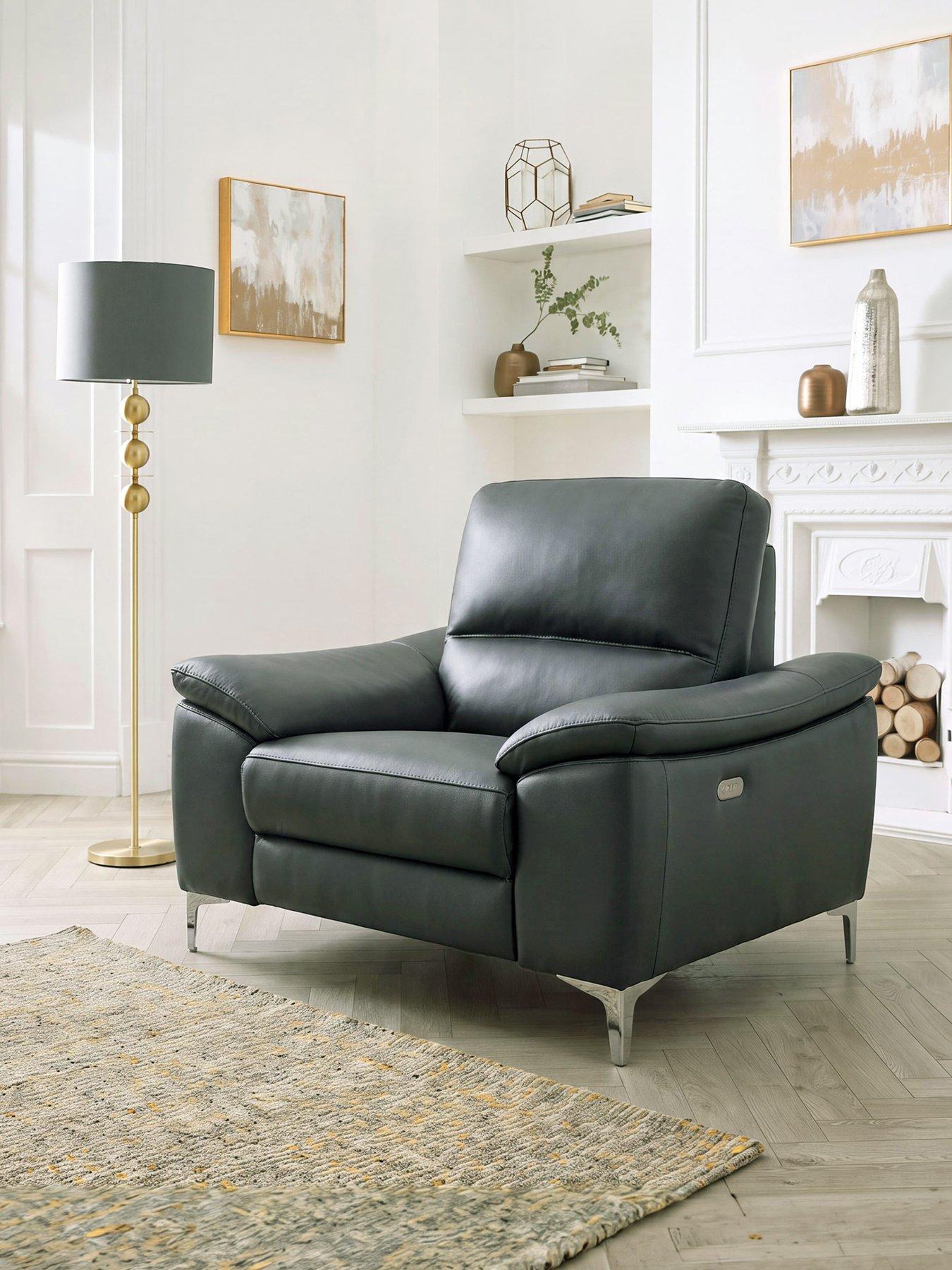 The Very Collection Pavilion Leather/Faux Leather Power Recliner Armchair