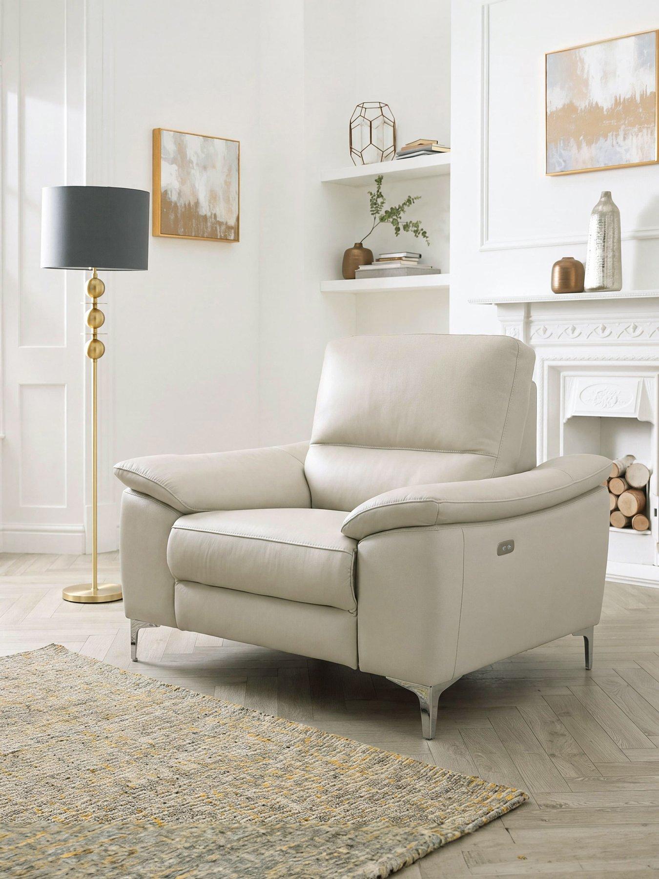 The Very Collection Pavilion Leather/Faux Leather Power Recliner Armchair