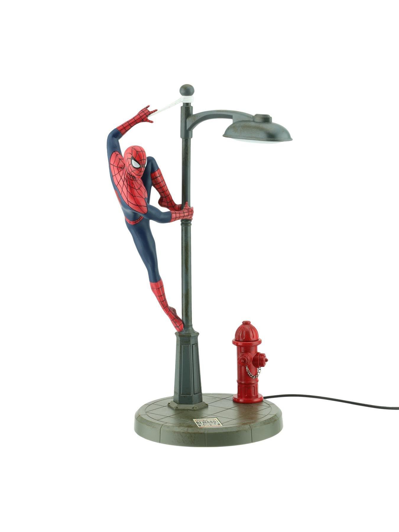 Image 4 of 5 of Marvel Spiderman Desk Lamp - Officially Licensed Marvel Light With Built-In Fire Hydrant Dimmer, USB-Powered, Gift for Multiverse Fans