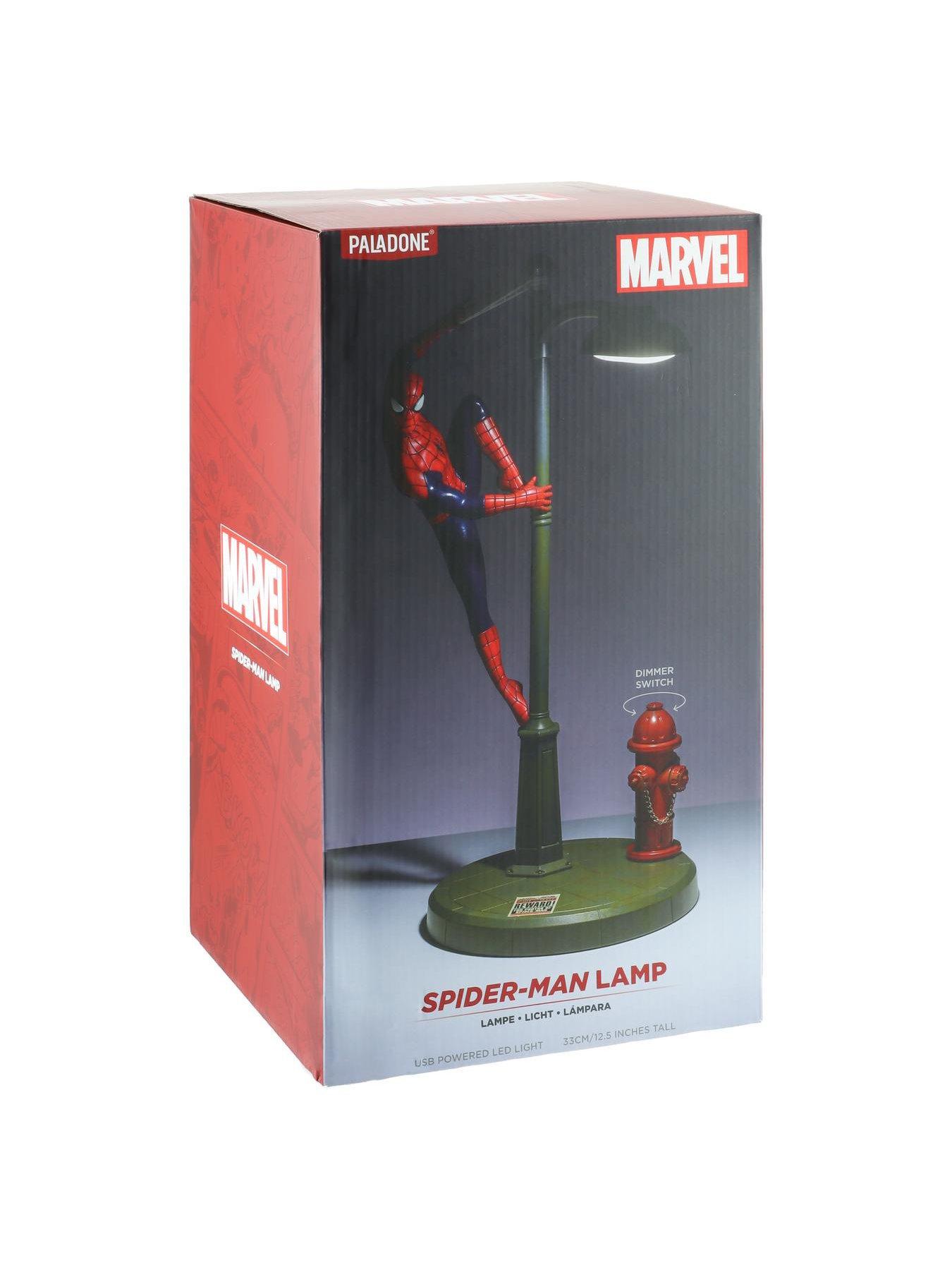 Image 5 of 5 of Marvel Spiderman Desk Lamp - Officially Licensed Marvel Light With Built-In Fire Hydrant Dimmer, USB-Powered, Gift for Multiverse Fans