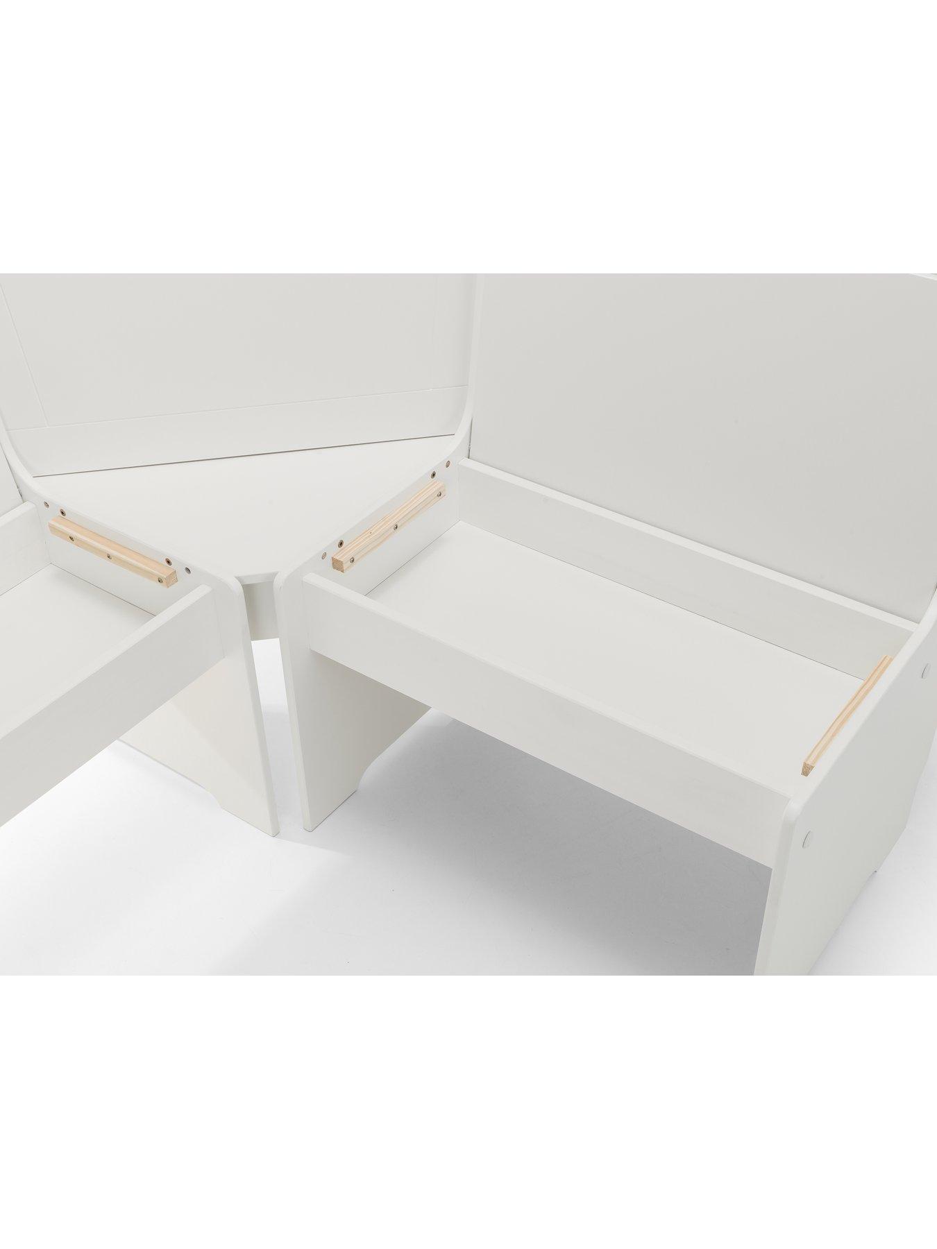 Image 4 of 5 of Julian Bowen Newport 109 cm Dining Table Set +&nbsp;Bench and Corner Storage Bench - White