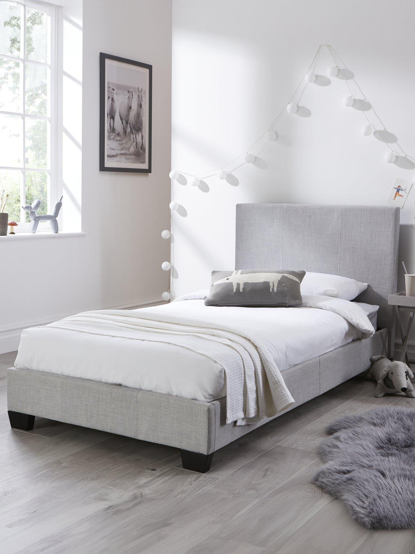 Image of Very Home Riley Fabric Single Bed Frame with Mattress Options (Buy  &  SAVE!)