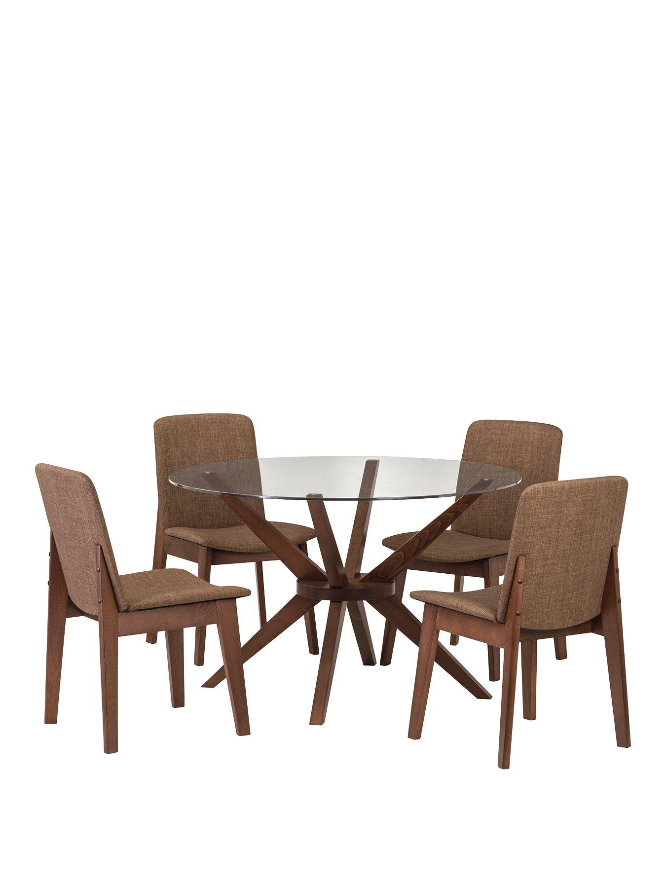 julian-bowen-setnbspof-chelsea-round-glass-table-4-kensington-fabric-chairstillFront