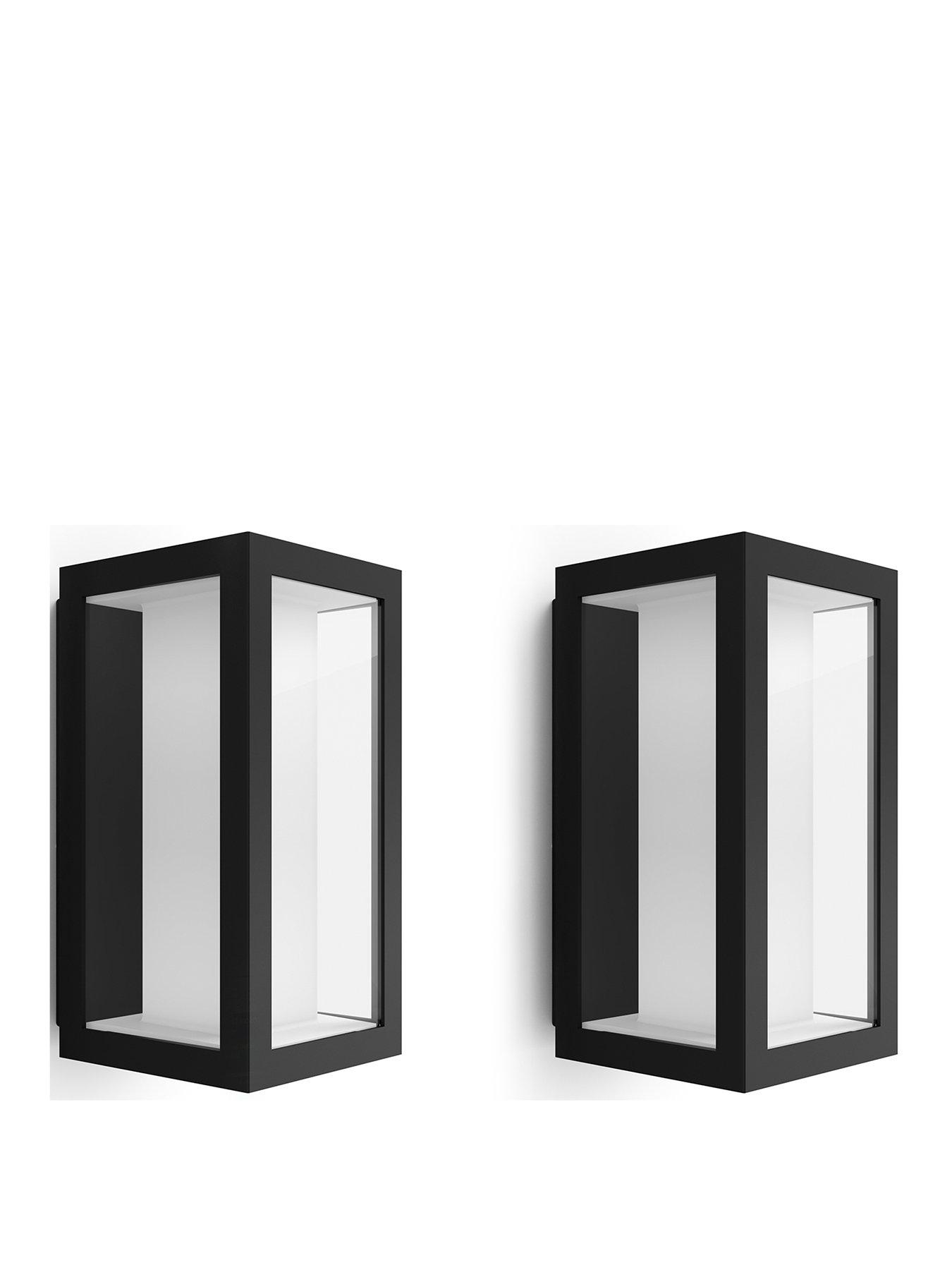 undefined Hue Impress Slim White  &  Colour Ambiance LED Smart Outdoor Wall Light Double Pack