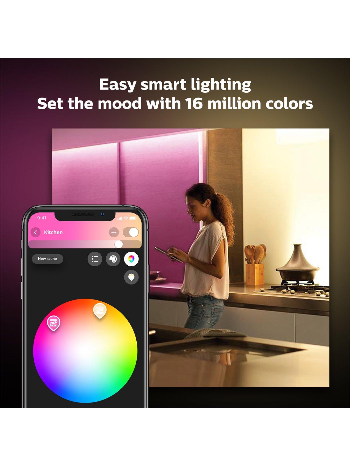 Image 2 of 7 of Philips Hue Hue White and Colour Ambiance Indoor Lightstrip 2m and 1m extension