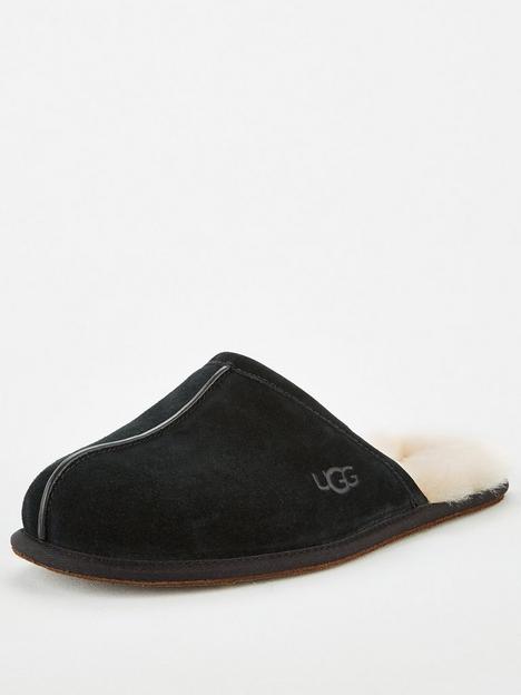 ugg-ugg-scuff-suede-sheepskin-lined-slippers-black