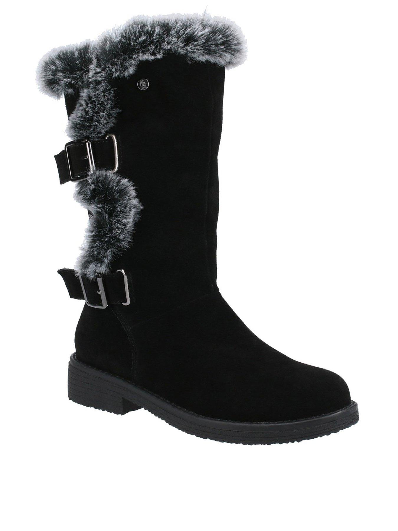 Tall black shop fuzzy boots