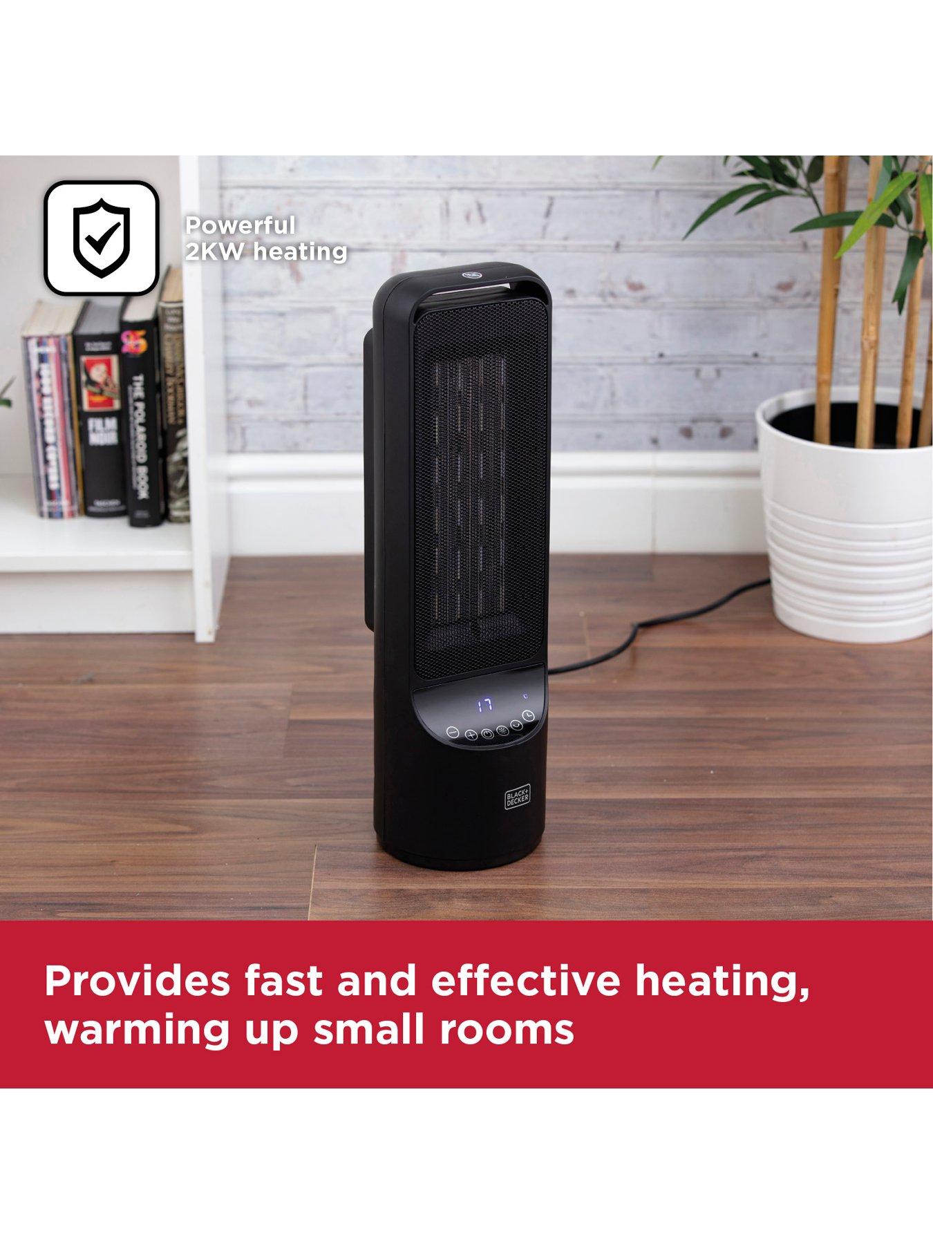 Black u0026 Decker 2KW Ceramic Tower Fan Heater | Very Ireland