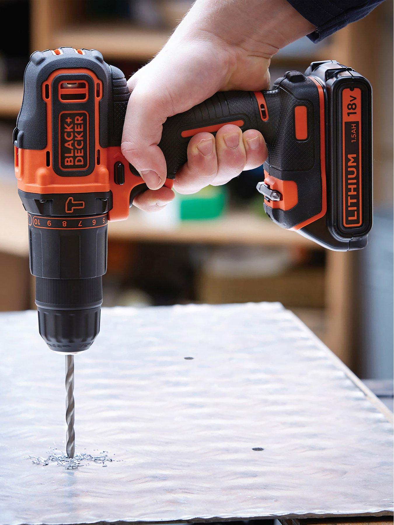 Image 3 of 4 of Black & Decker 18V 2-Gear Hammer Drill with Toolbox and 104-Accessory Set