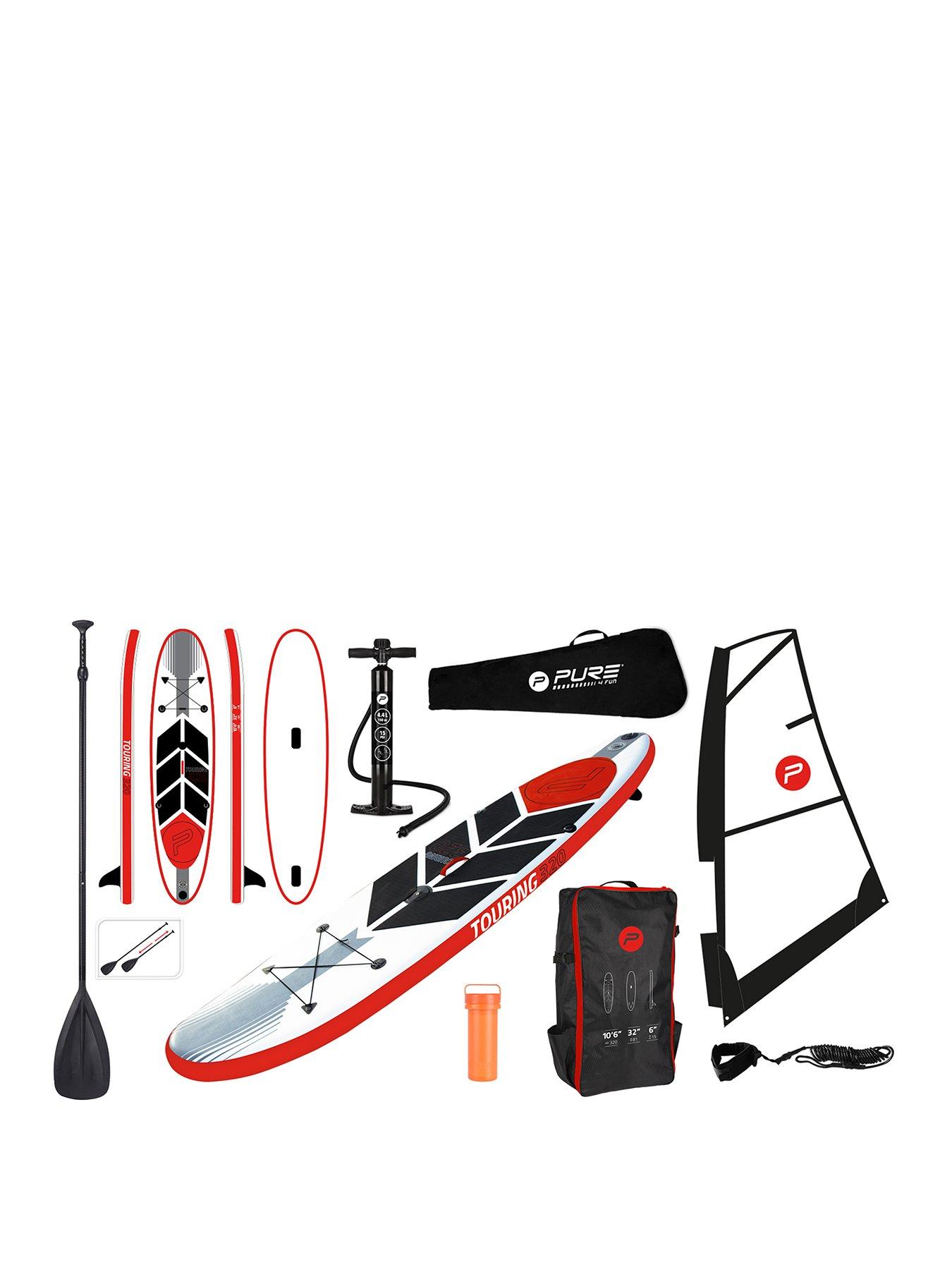 pure-windsurf-sup-inflatable-stand-up-paddle-board-105-feet-complete-set-with-pump-patch-tool-foot-lead-adjustable-paddle-and-waterproof-2l-bag