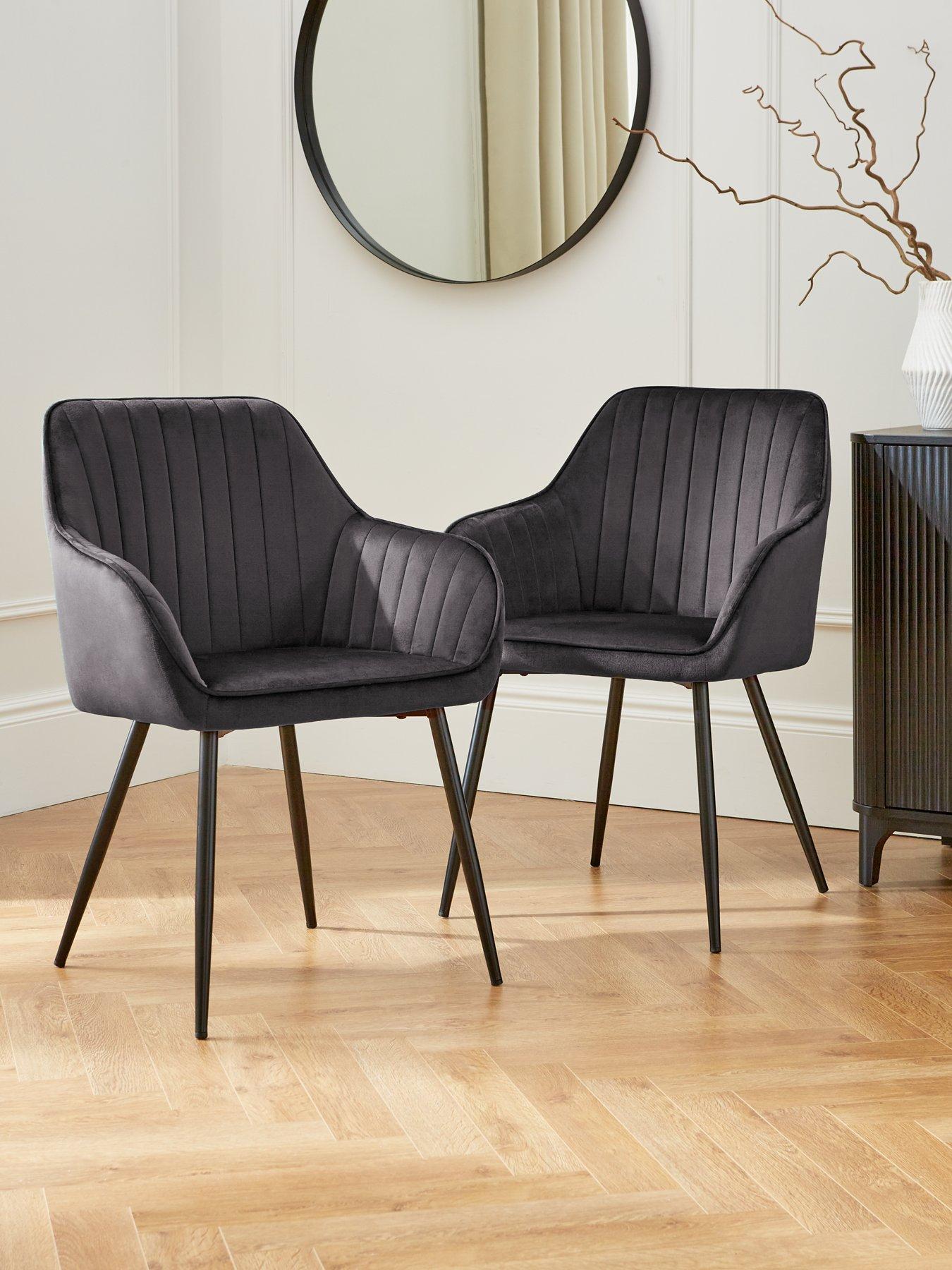 The Very Collection Pair of Alisha Dining Chairs - Charcoal/Black - FSC® Certified