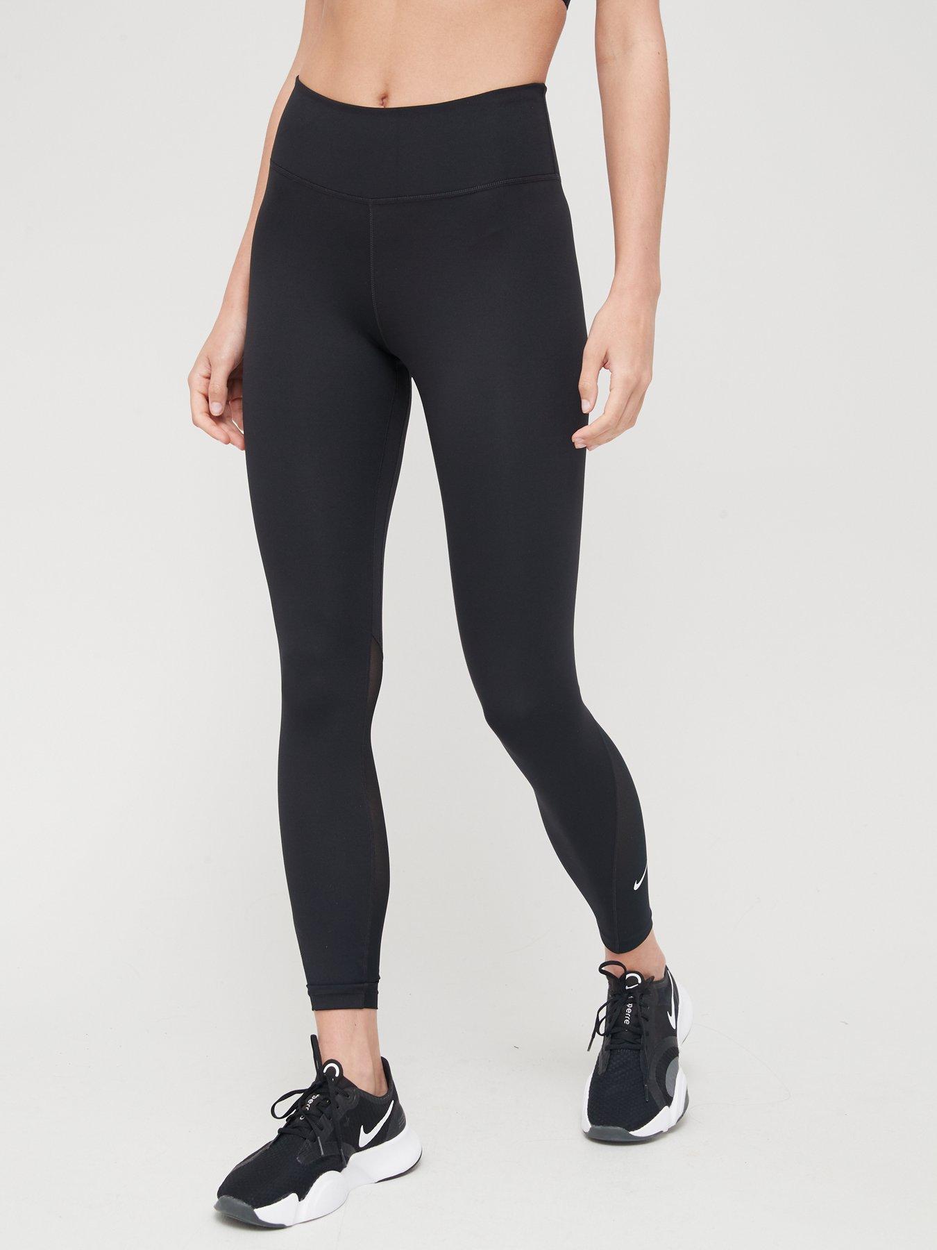 Nike Essential Women's Swoosh Mid-Rise Leggings - Black/White