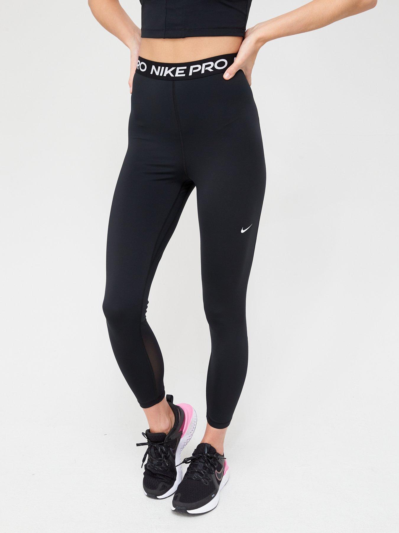 Nike Pro 365 Women's High-Waisted 7/8 Mesh Panel Leggings Black