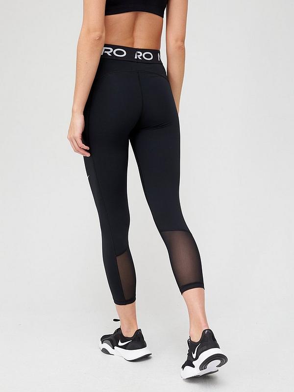 Nike Women's Pro Training 365 Crop Legging - BLACK/WHITE