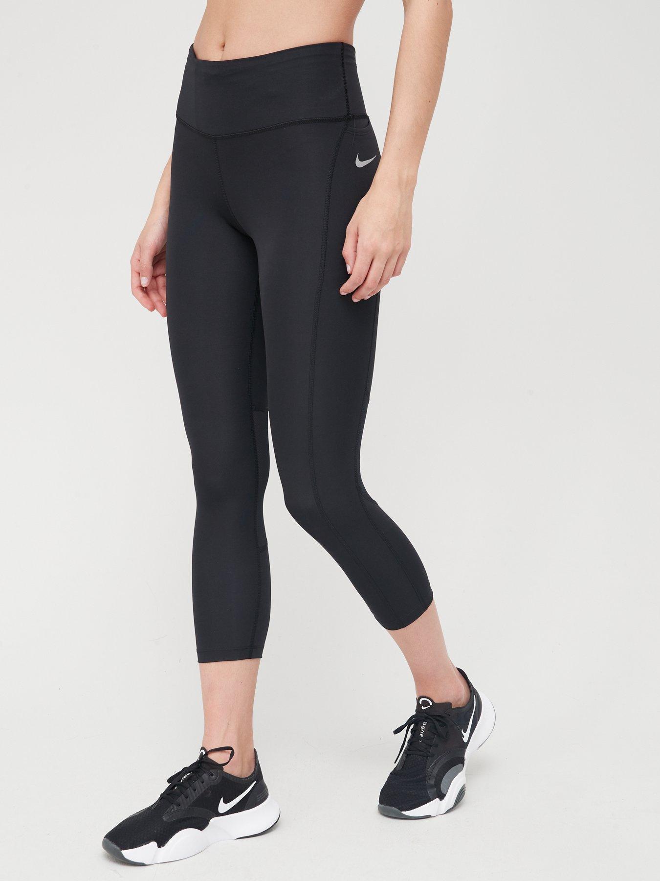 Nike Pro 365 Mid-rise Crop Training Legging Tight Fit Fitting Gray